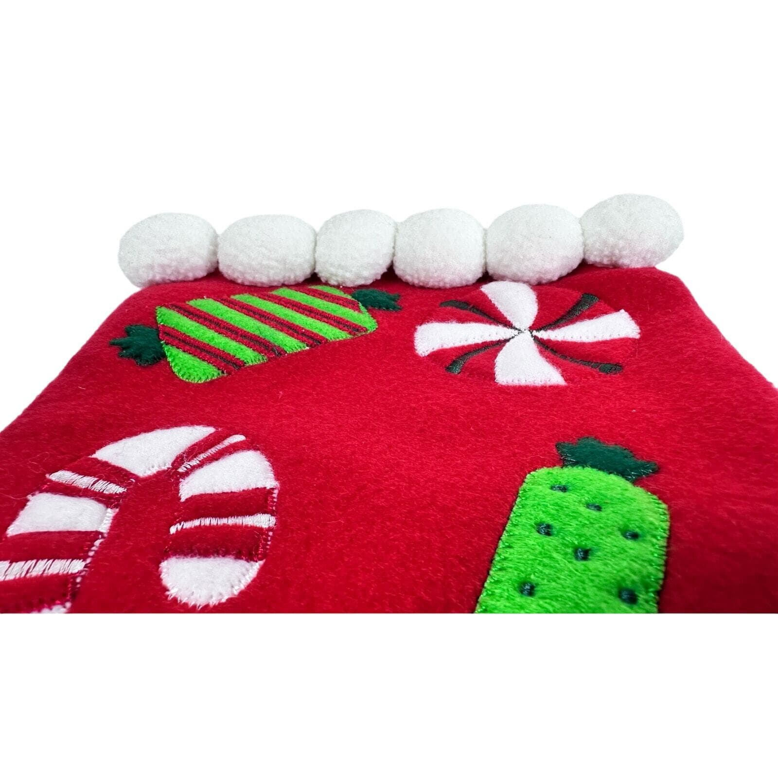 Velvet and Felt Christmas Stockings-Set of 2- Snowman & Christmas Candy!! - Thumbnail 6