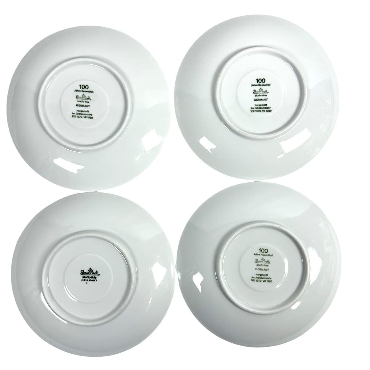 Rosenthal Romance White Studio Linie Bjorn Wiinblad 6" Cup Saucers-Set of 4 - Thumbnail 3