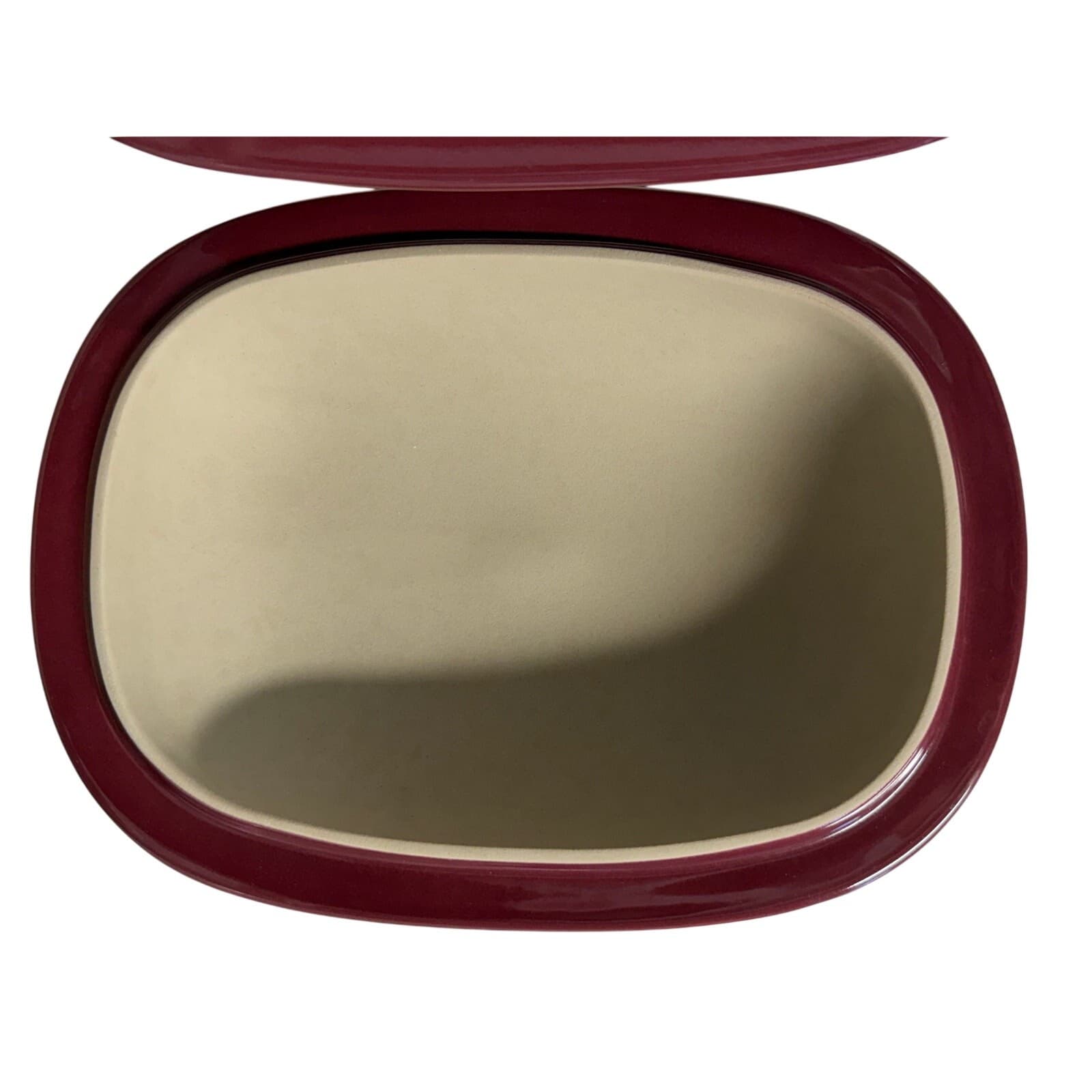 Pampered Chef Cranberry Deep Roaster Covered Baker Stoneware 3.1 QT Dutch Oven - Thumbnail 6