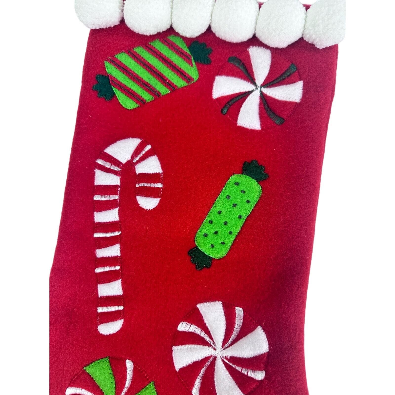 Velvet and Felt Christmas Stockings-Set of 2- Snowman & Christmas Candy!! - Thumbnail 5
