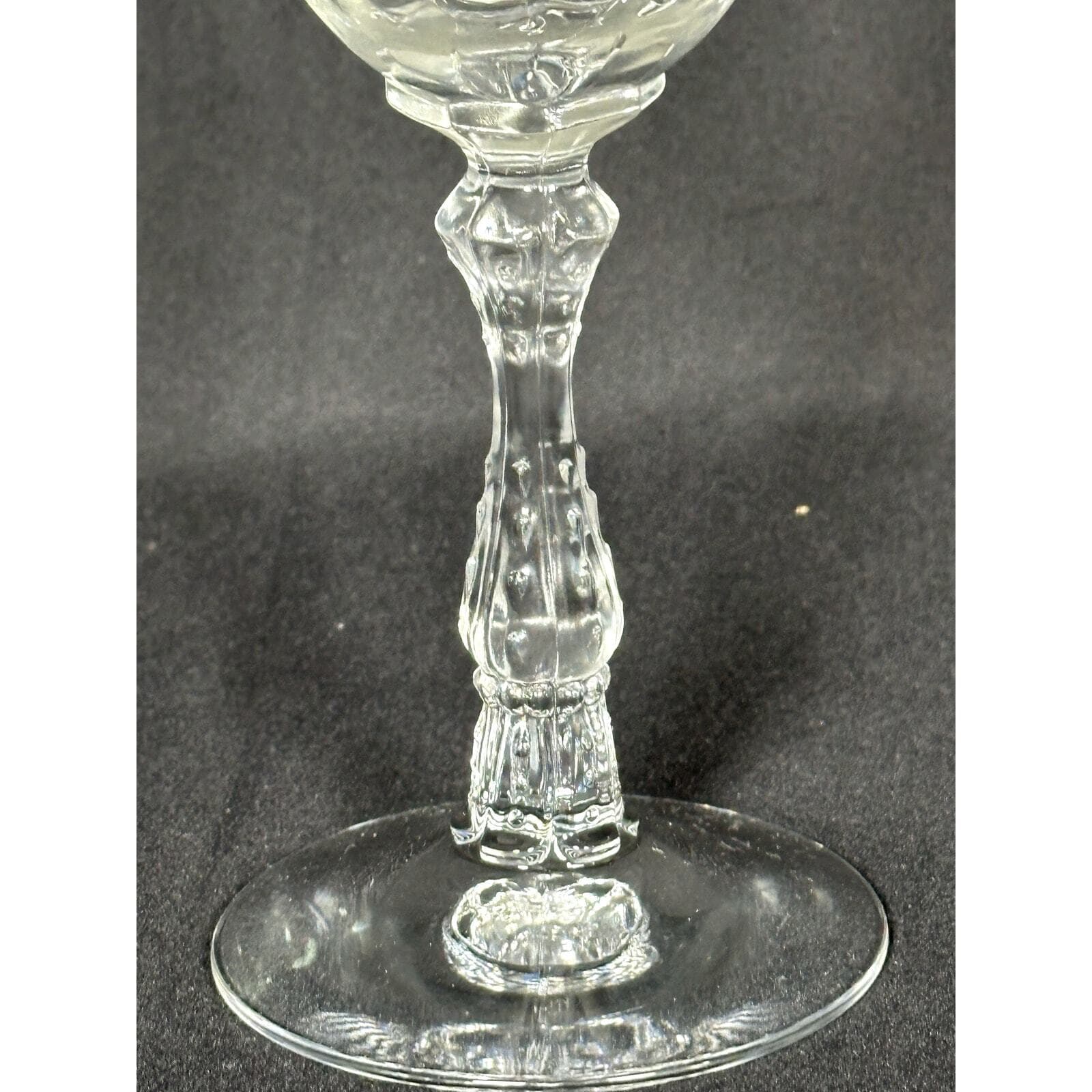 Fostoria Antique Meadow Rose Clear Etch # 328 Water Goblet-7 5/8" Vintage 1930s - Thumbnail 3