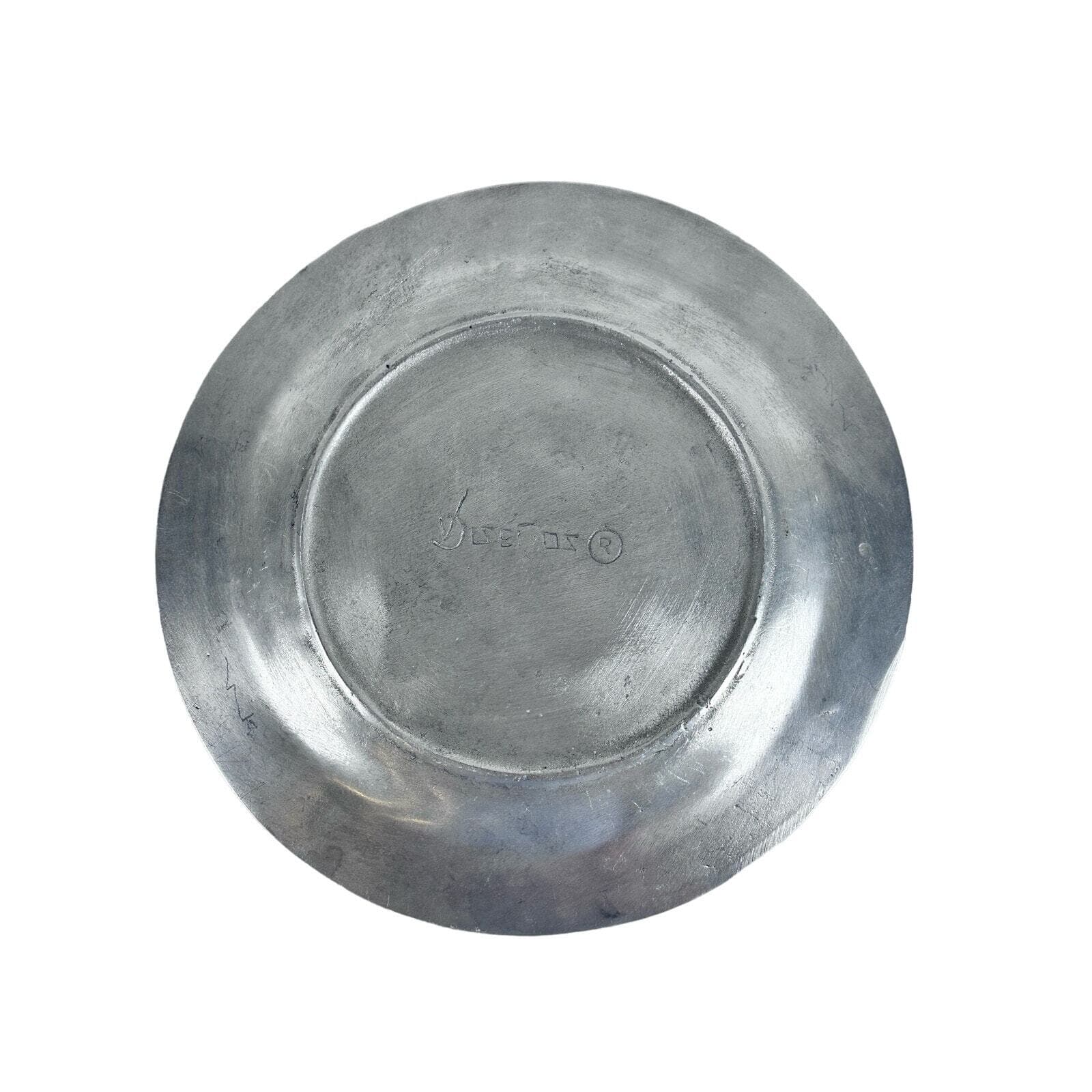 Large Aluminum Round Fruit Embossed Design Serving Platter-Nice! - Thumbnail 7