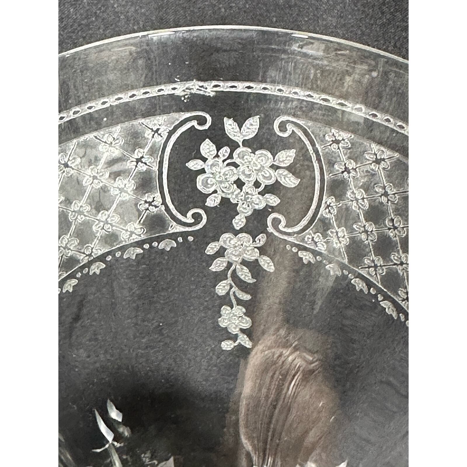 Fostoria 1920's Washington Etch # 266 Crystal Water Goblets-7 3/8" - Thumbnail 5
