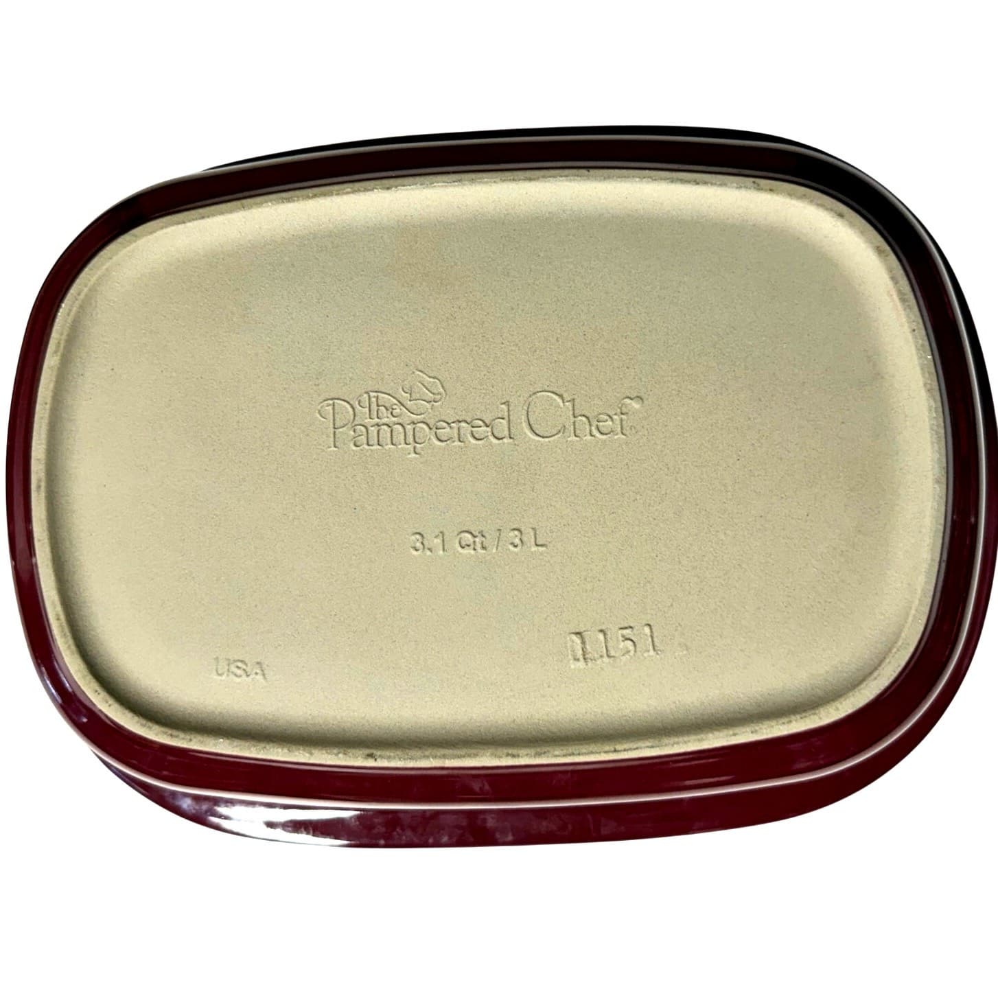 Pampered Chef Cranberry Deep Roaster Covered Baker Stoneware 3.1 QT Dutch Oven - Thumbnail 7