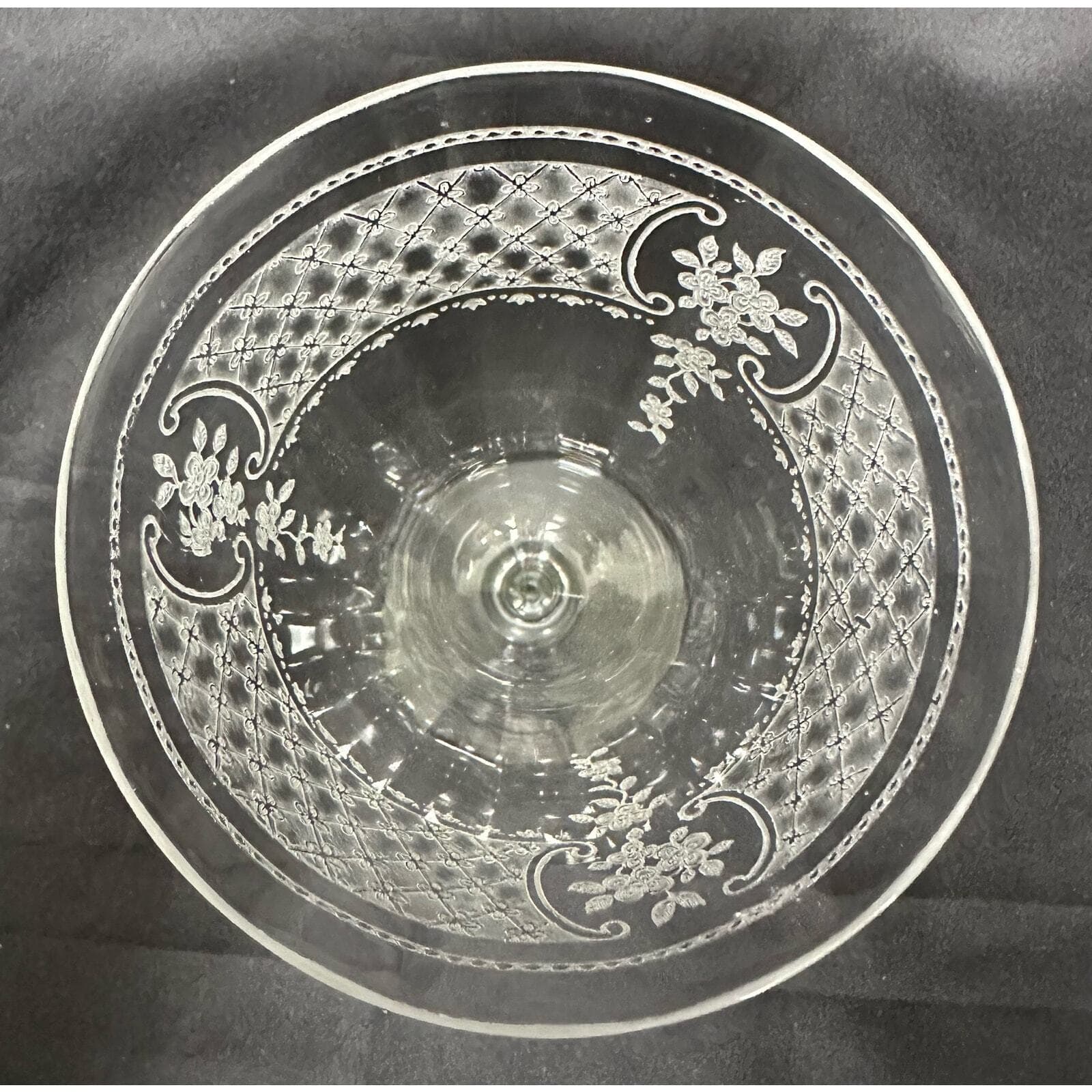 Fostoria 1920's Washington Etch # 266 Crystal Water Goblets-7 3/8" - Thumbnail 6