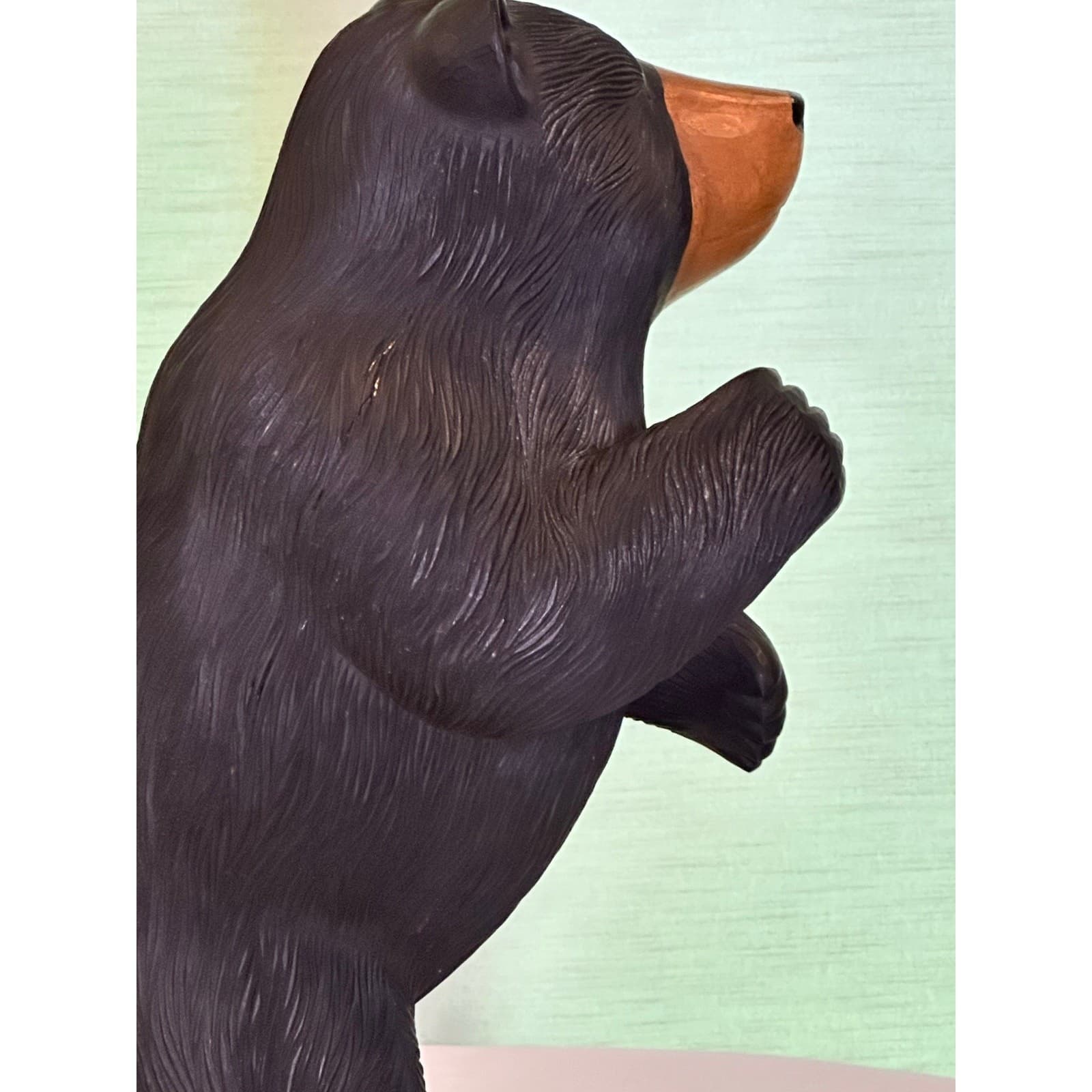 Rare Rustic One-of-a-Kind 38" Carved Wooden Standing Bear Lamp Intricate Details - Thumbnail 10