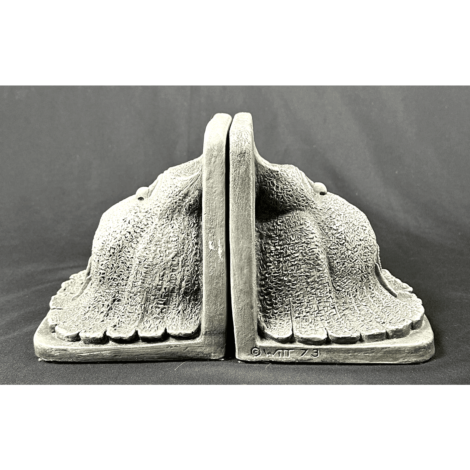 WITT 1973 Signed Fat Owl Vintage Bookends UNIQUE & RARE FIND! SET of 2 - Thumbnail 5