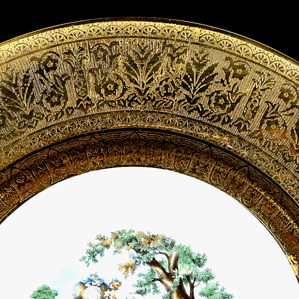 La Petite LP5 China Warranted 22 Karat Gold Filigree Rim Dinner Plate-10 5/8" - Thumbnail 4