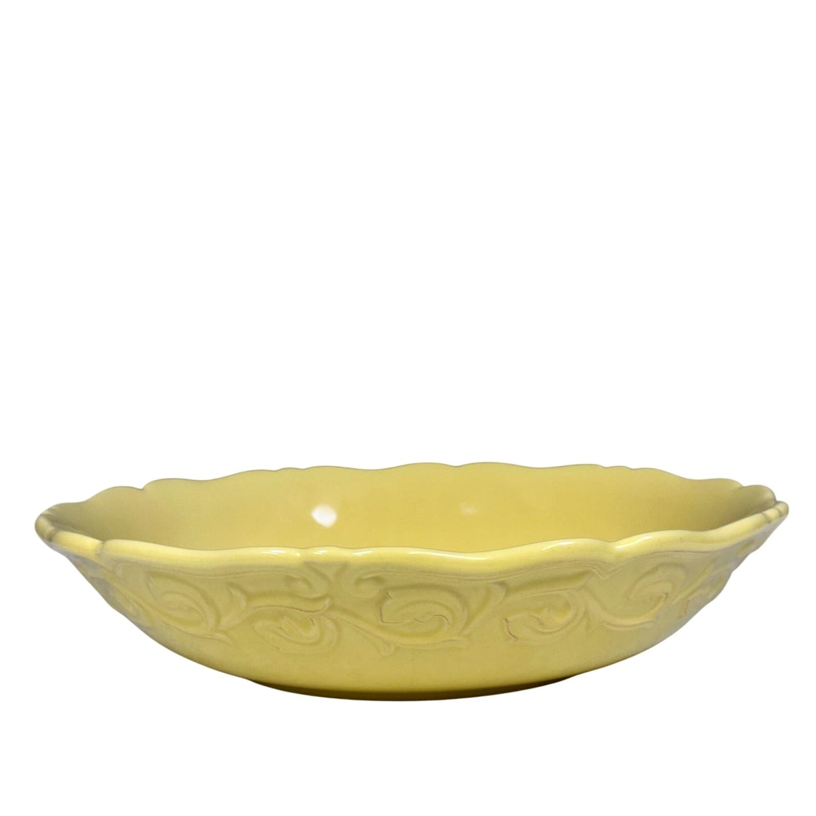 Chris Madden JC Penney Felice Yellow 13" Salad Serving Bowl-Excellent