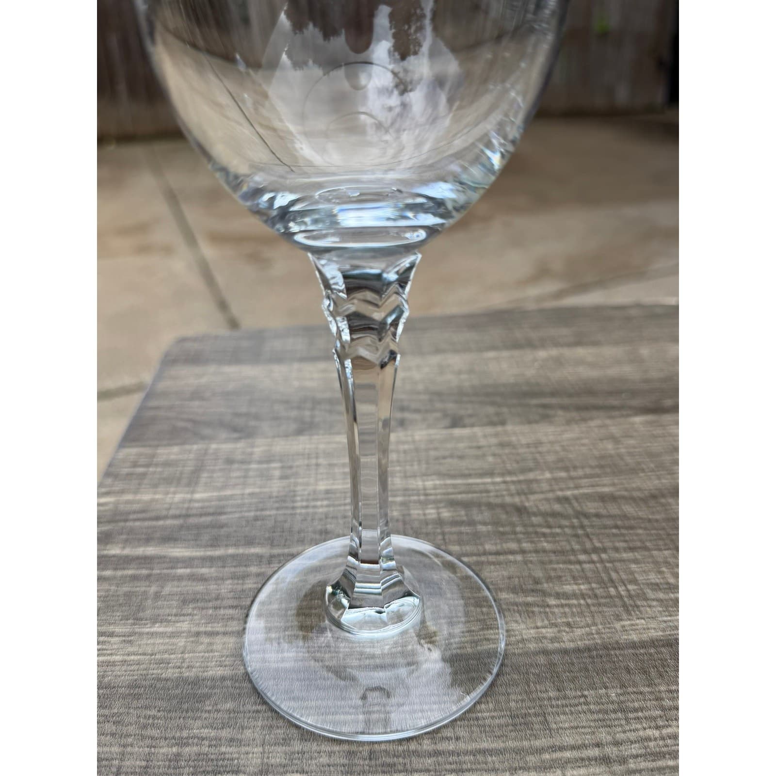 Crystal Water Goblets Faceted Stem 8 5/8" Tall Possibly Towle(??) Essex-Set of 6 - Thumbnail 5