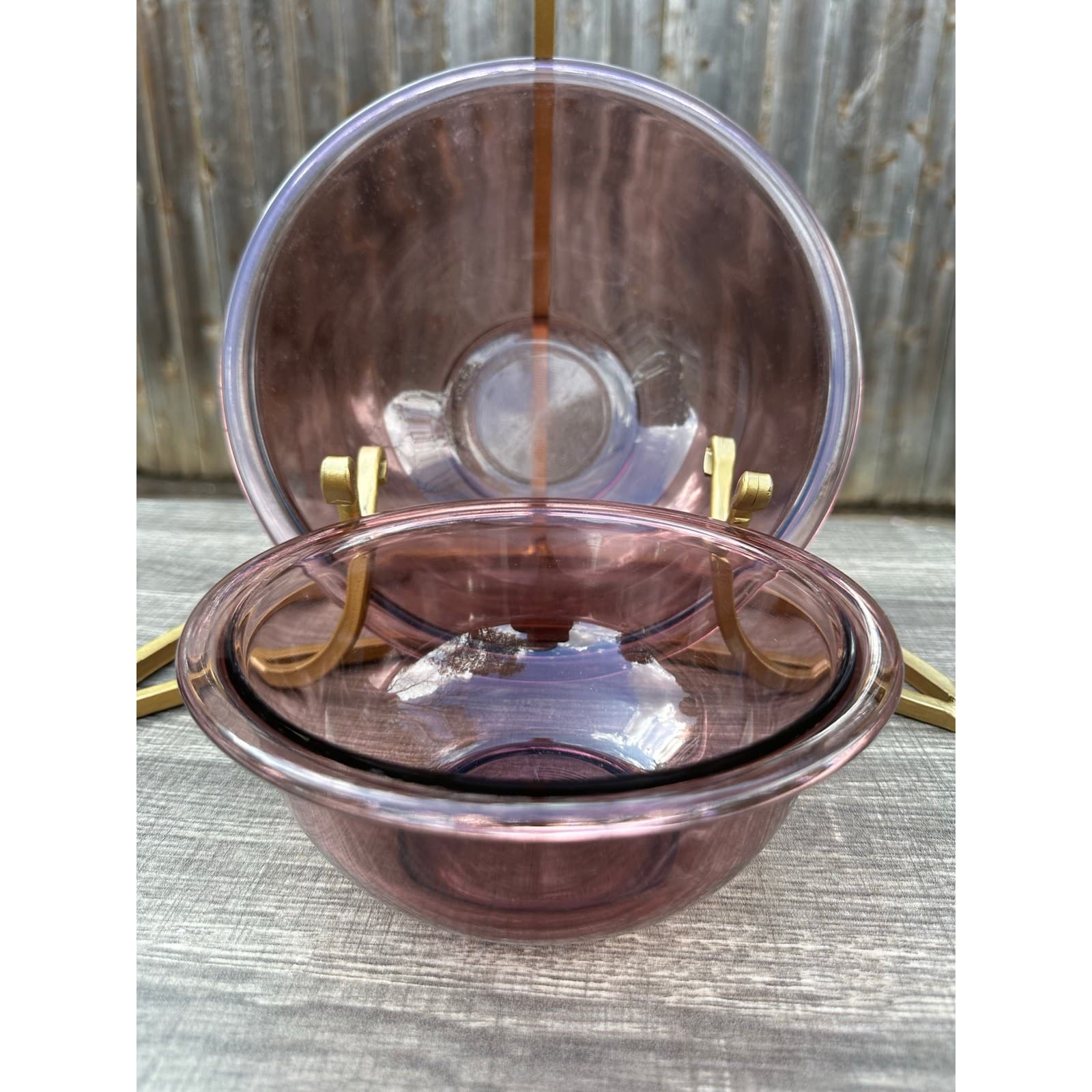 Pyrex Cranberry Bowls # 322 and # 325 Nesting Retro Mixing Bowls-Set of 2 - Thumbnail 7
