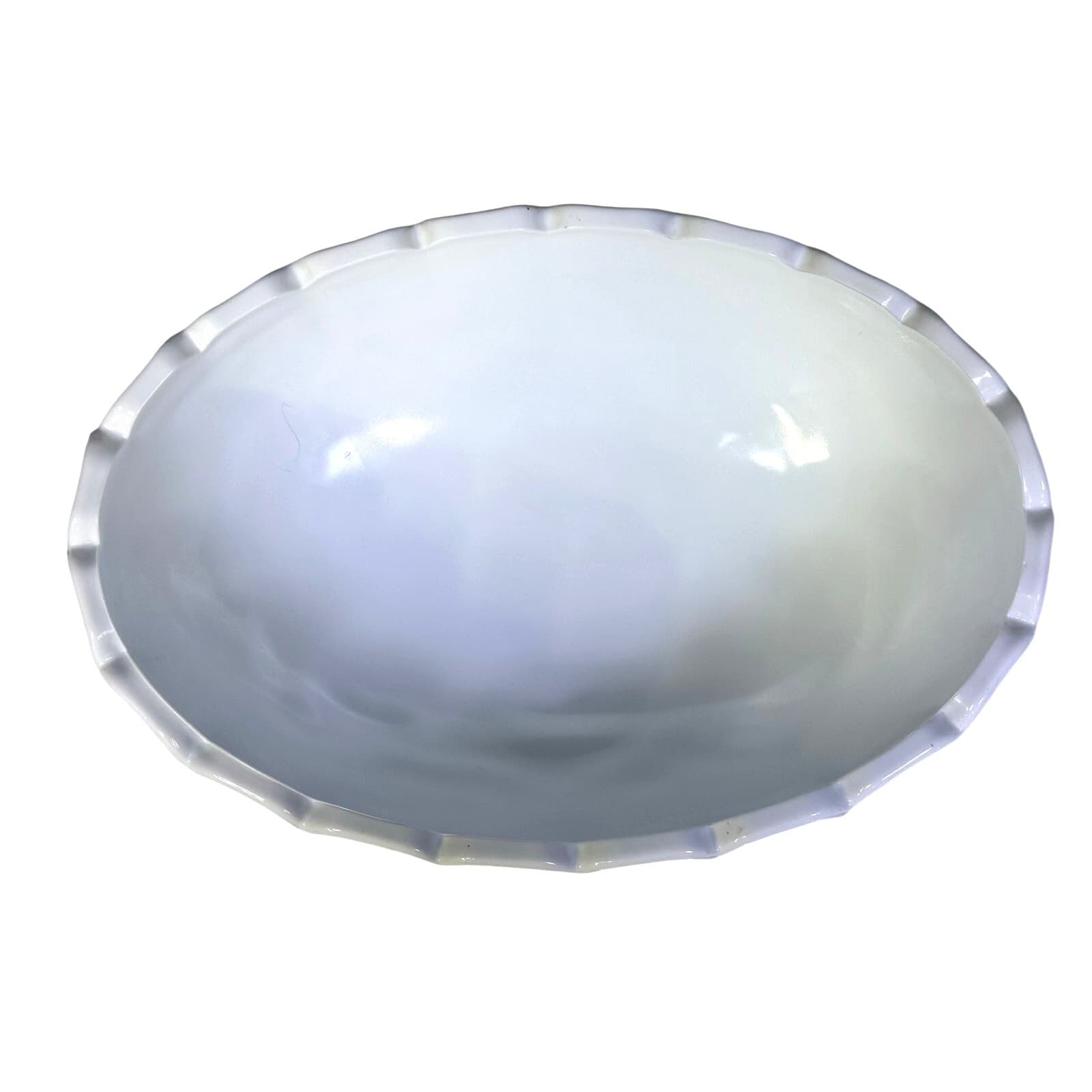 Indiana Glass Vintage Mid-Century Milk Glass Footed Fruit Bowl Harvest Pattern - Thumbnail 4
