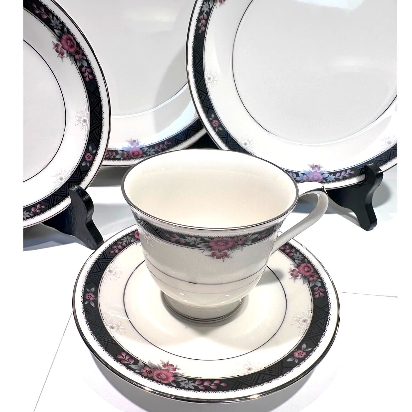 Noritake Etienne #7260 Fine Bone China Japan 5-Piece Place Setting-Excellent! - Thumbnail 6