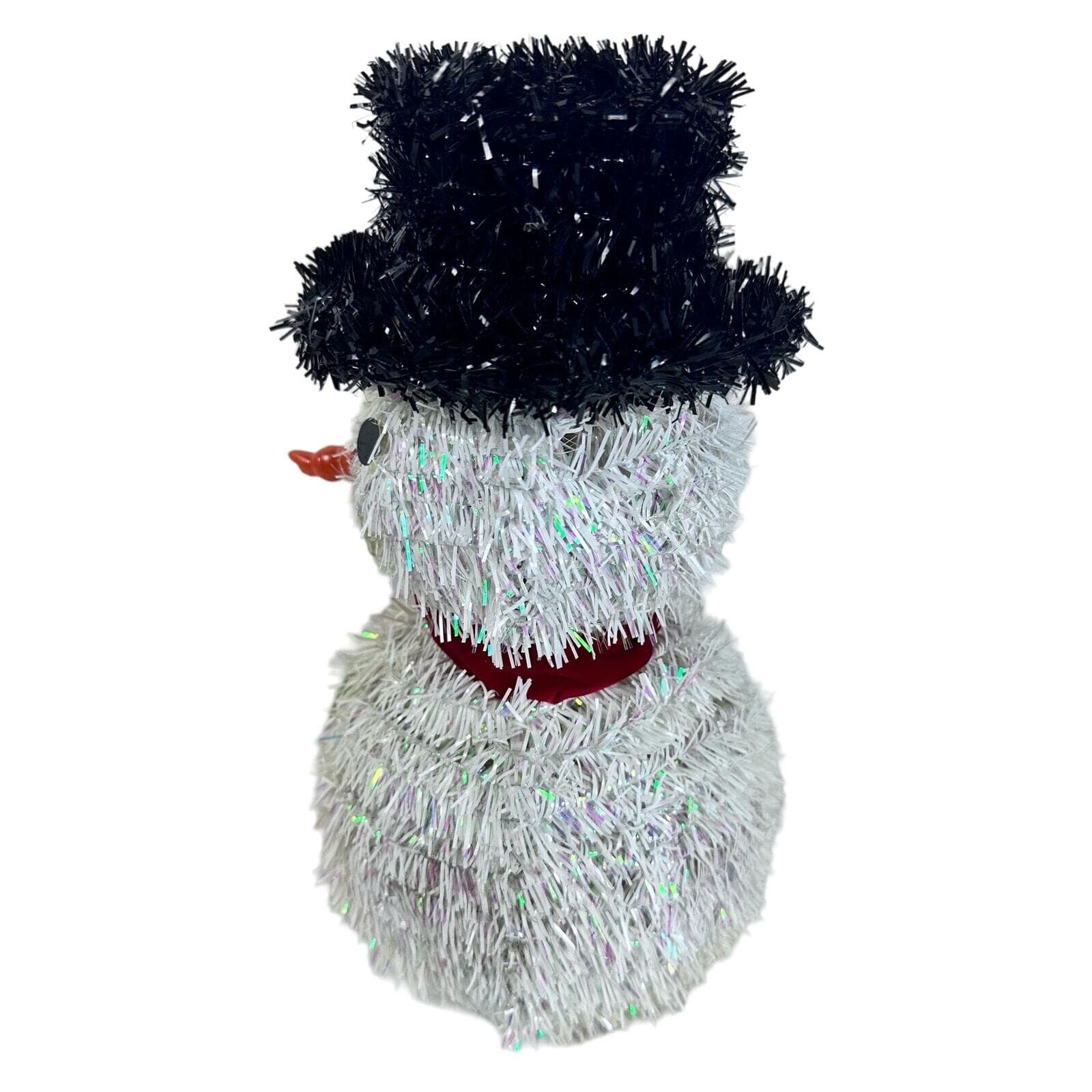 Tinsel Holiday Snowman with Top Hat and Scarf! Excellent Vintage Design!! - Thumbnail 2