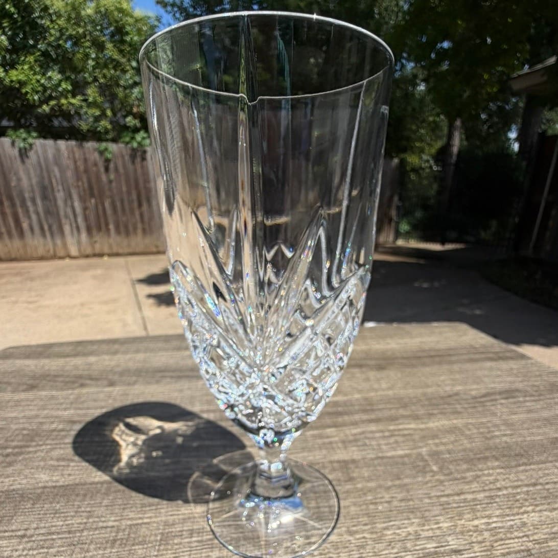 Shannon Godinger Dublin Crystal Footed Iced Tea 7.75" Glasses-Excellent-Set of 6 - Thumbnail 2