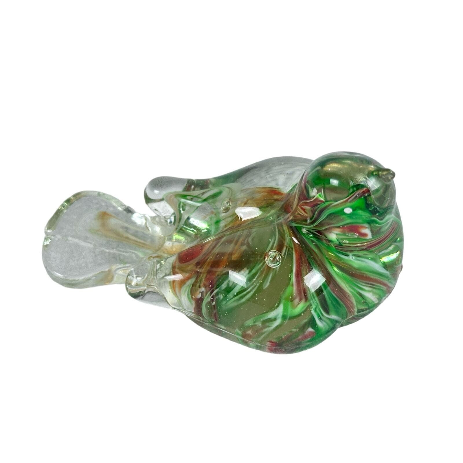 Lefton Colorful and Vibrant Ribbon Art Glass Vintage Bird Paperweight-Very Nice! - Thumbnail 5