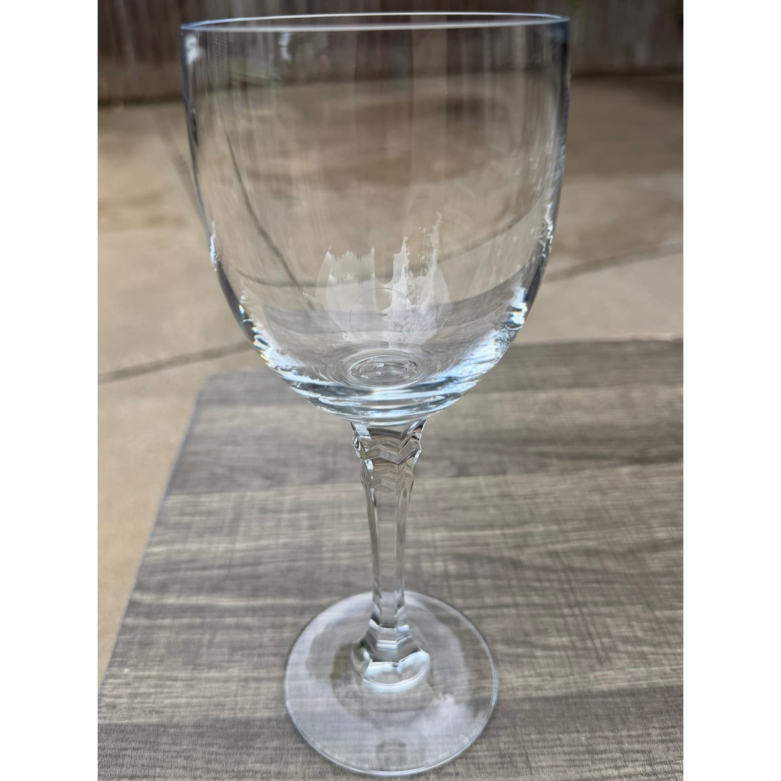 Crystal Water Goblets Faceted Stem 8 5/8" Tall Possibly Towle(??) Essex-Set of 6 - Thumbnail 8