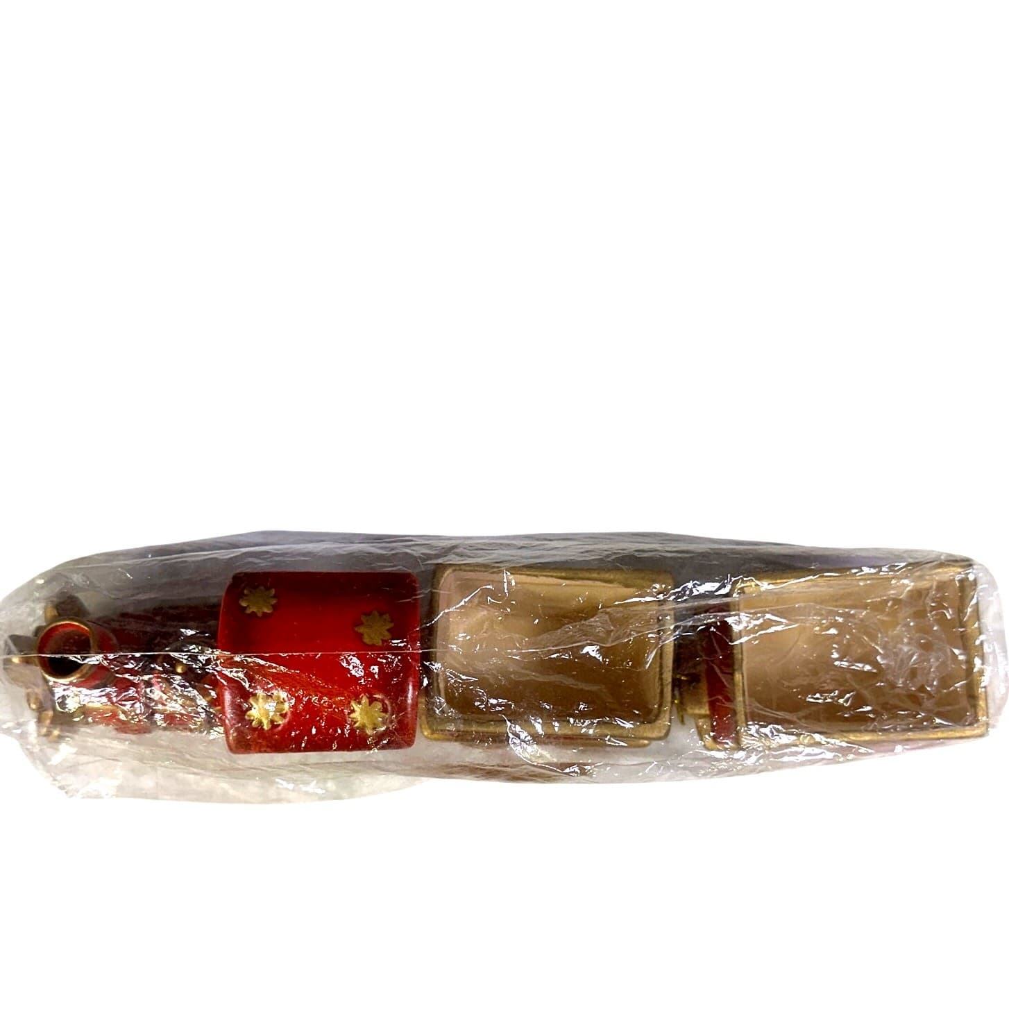 Czech Republic Vintage Ceramic 11" Holiday Red and Gold Decorative Train Display - Thumbnail 6