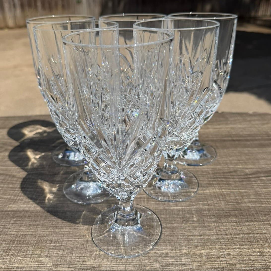 Shannon Godinger Dublin Crystal Footed Iced Tea 7.75" Glasses-Excellent-Set of 6 - Thumbnail 14
