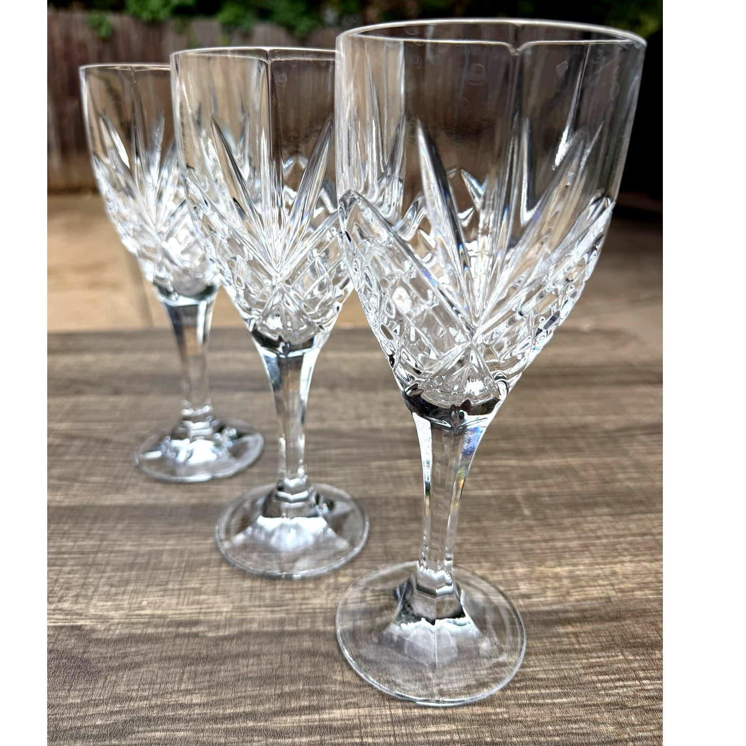 Shannon Godinger Vintage Dublin Crystal Wine Goblets 8" Cut Glasses-Set of 3 - Thumbnail 2
