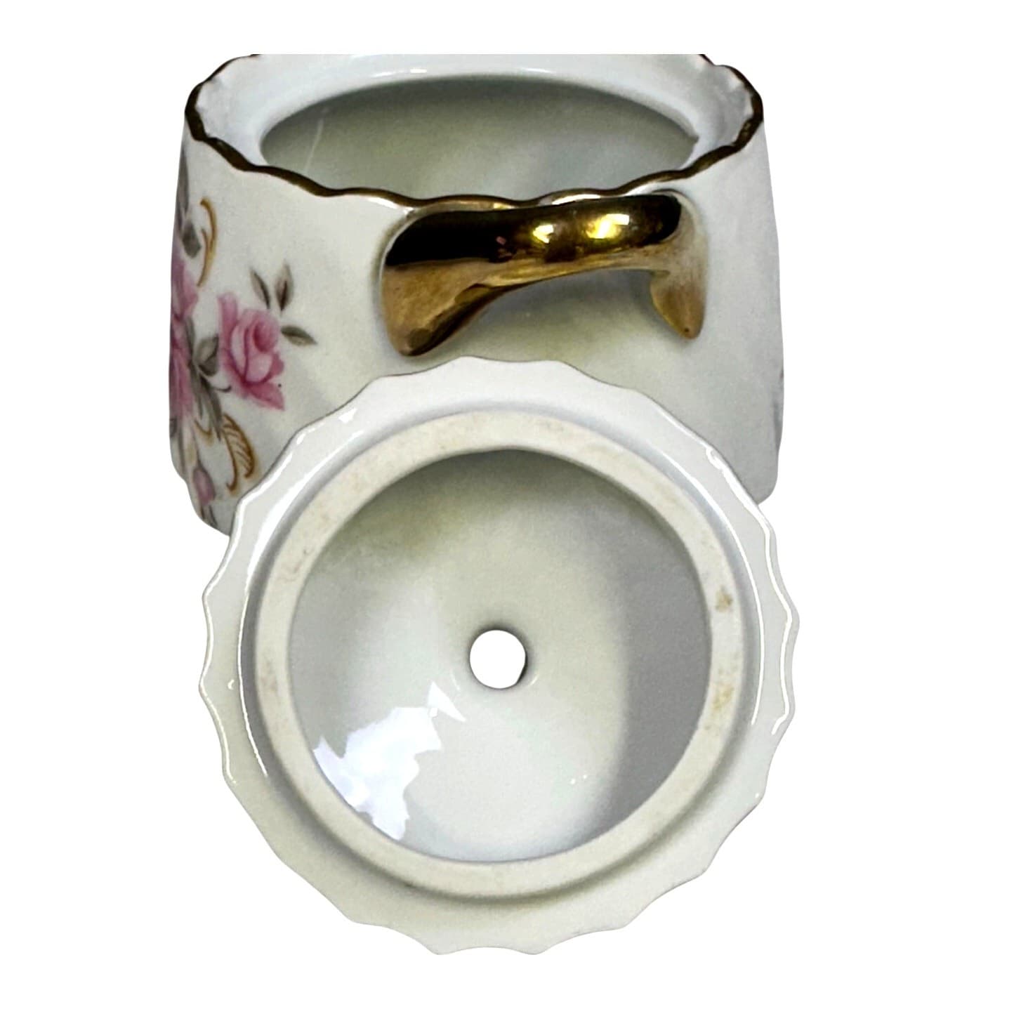 Lefton Retired 'Moss Rose' Cream Pitcher and Sugar Bowl with Lid Set - Thumbnail 7