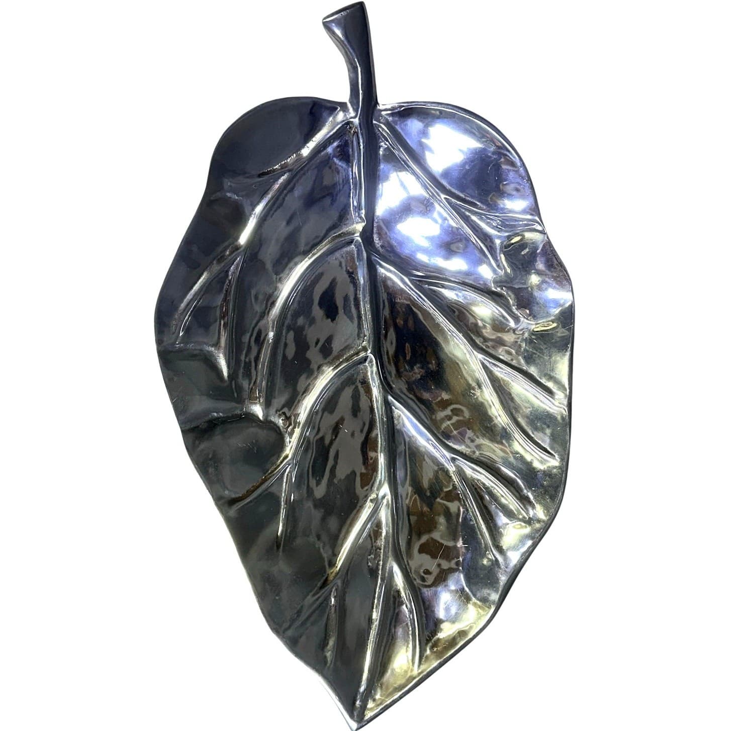 Park Hill Collection Coastal Cottage Collection Catalpa Leaf Large Pewter Tray