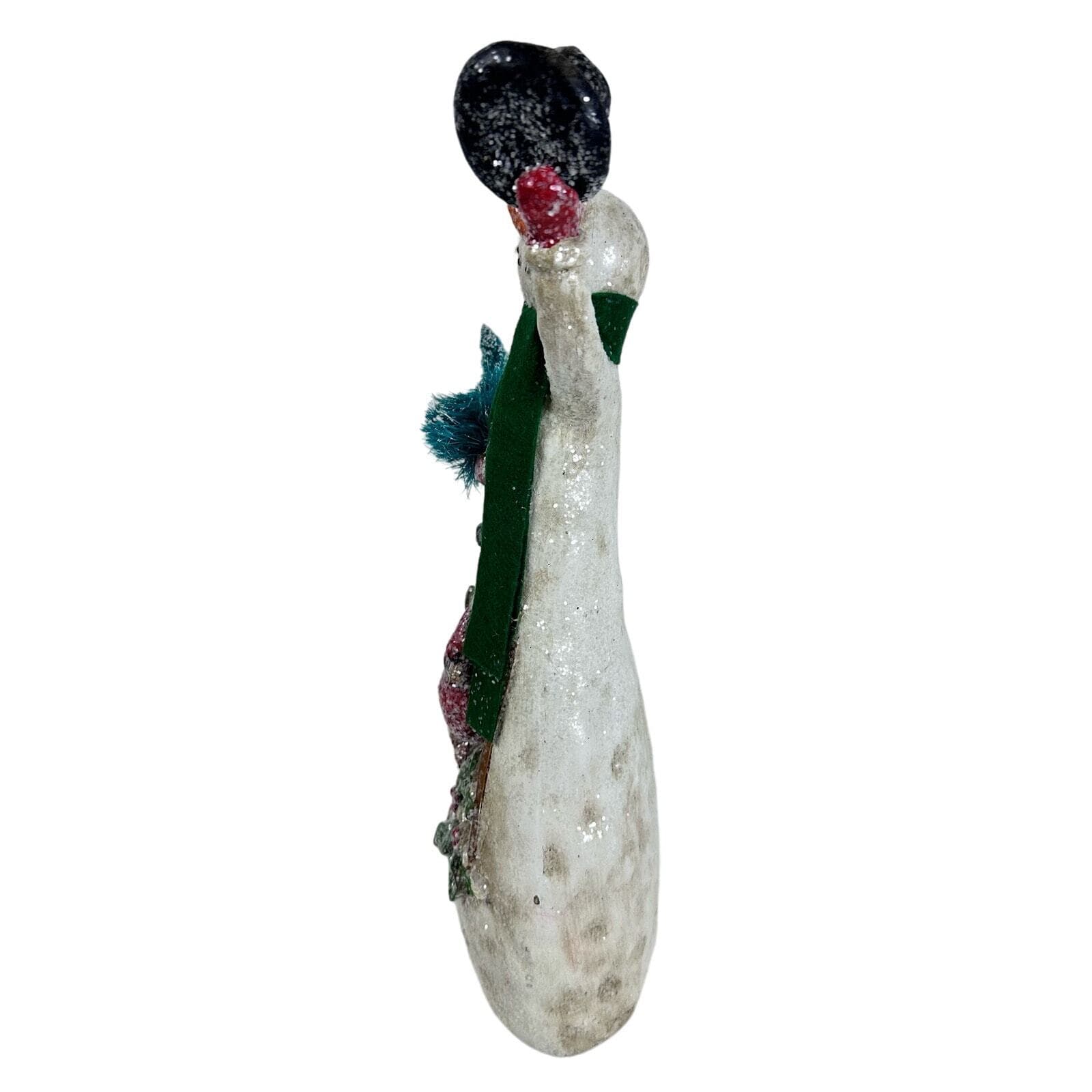 Snowman Christmas Figure with Top Hat Scarf Christmas Tree and Cardinal! - Thumbnail 4