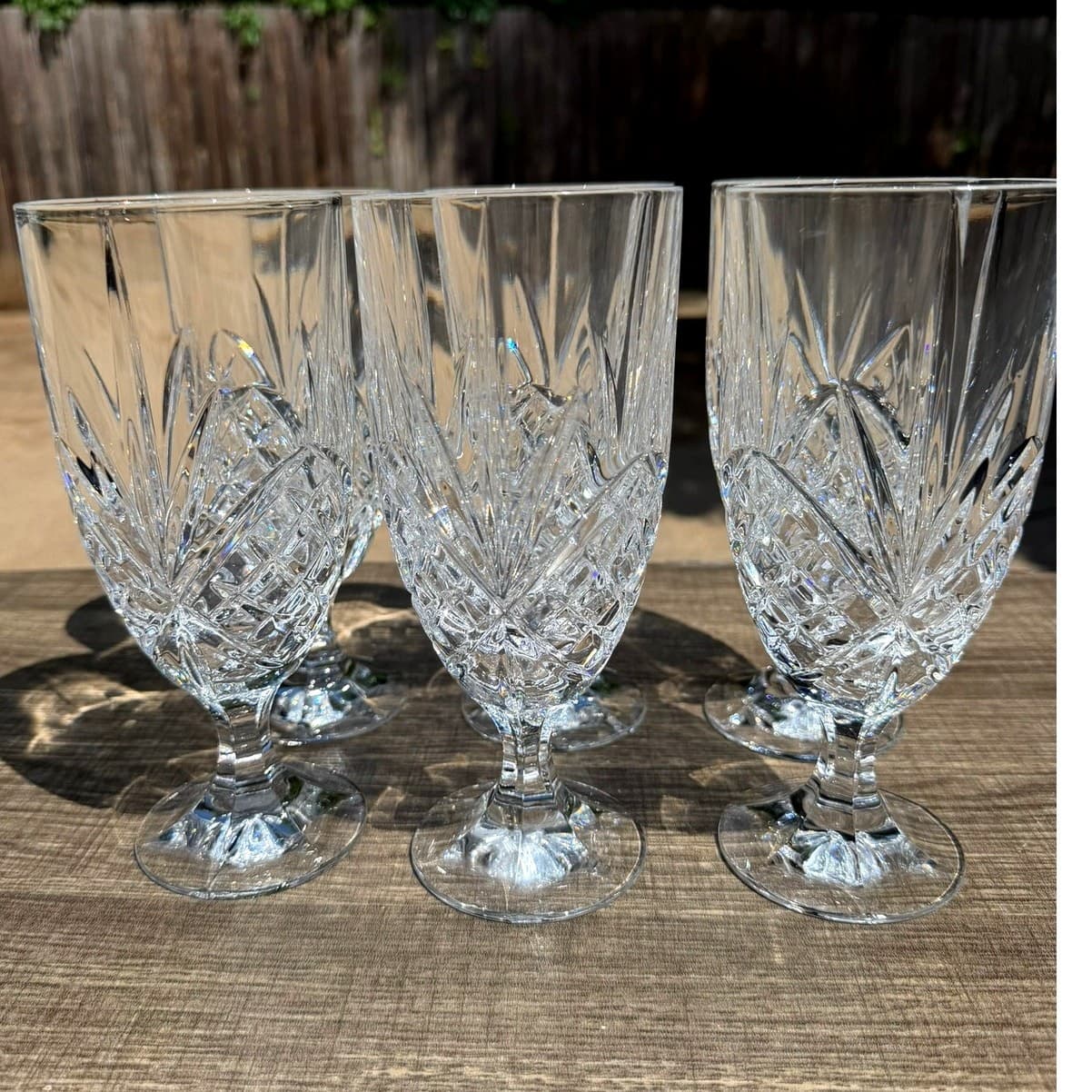 Shannon Godinger Dublin Crystal Footed Iced Tea 7.75" Glasses-Excellent-Set of 6 - Thumbnail 13