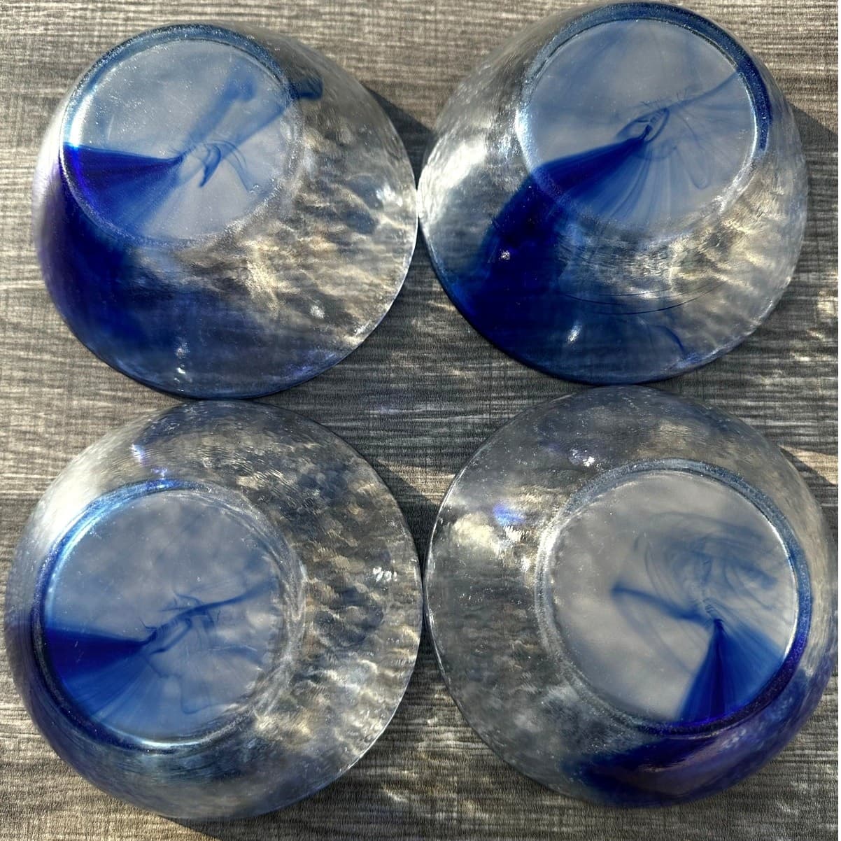 Bormioli Rocco 5.5" Cobalt Blue/Clear Salad Fruit Bowls-Set of 4 - Thumbnail 6