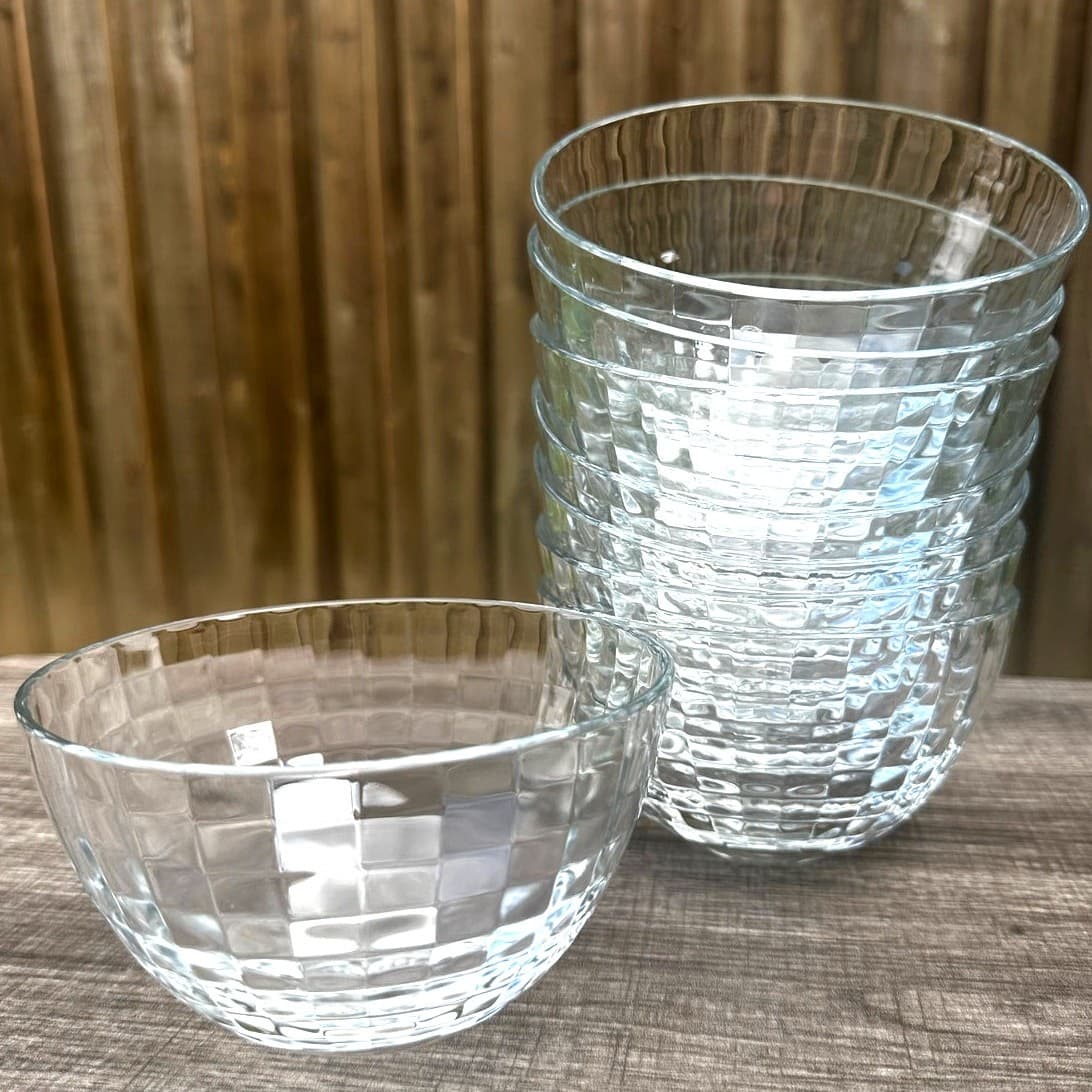 Vetri Delle Venezie Style Stunning Design Clear 5.5" Salad/Dessert Bowls-Set 8 - Thumbnail 3