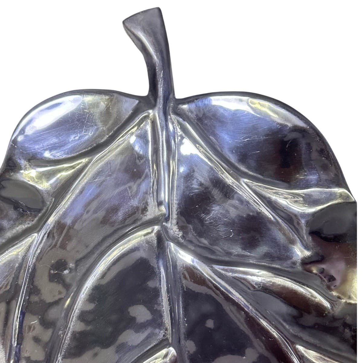 Park Hill Collection Coastal Cottage Collection Catalpa Leaf Large Pewter Tray - Thumbnail 4