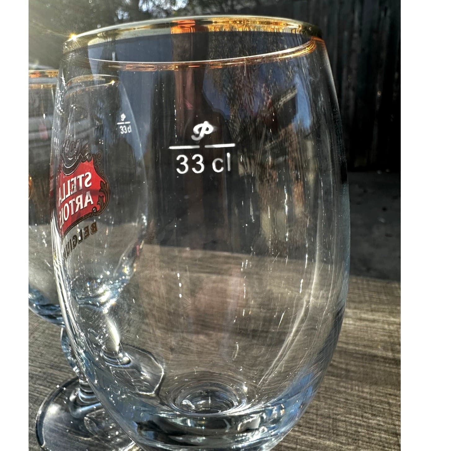 Stella Artois Belgium 33CL Gold Rim Chalice Glasses-Set of 4 - Thumbnail 5