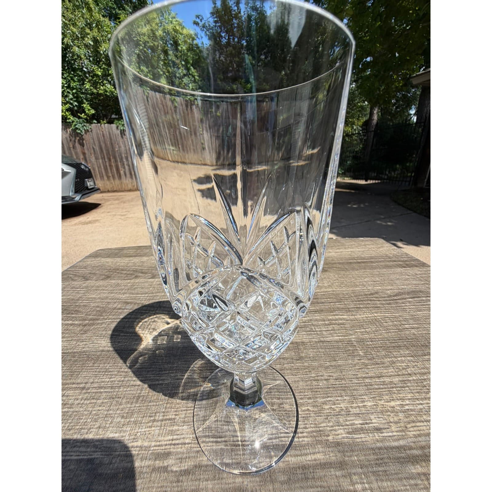 Shannon Godinger Dublin Crystal Footed Iced Tea 7.75" Glasses-Excellent-Set of 6 - Thumbnail 4