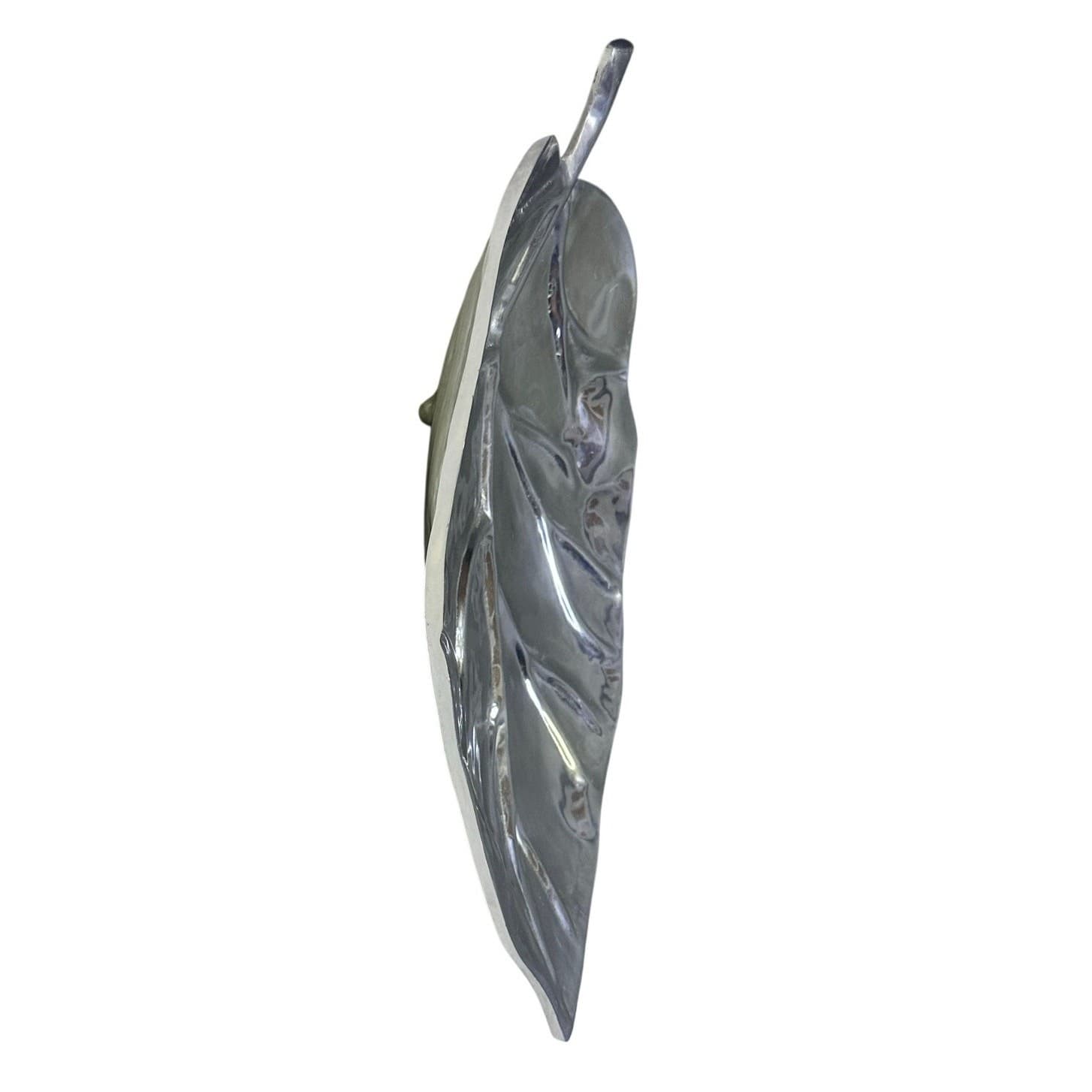Park Hill Collection Coastal Cottage Collection Catalpa Leaf Large Pewter Tray - Thumbnail 3