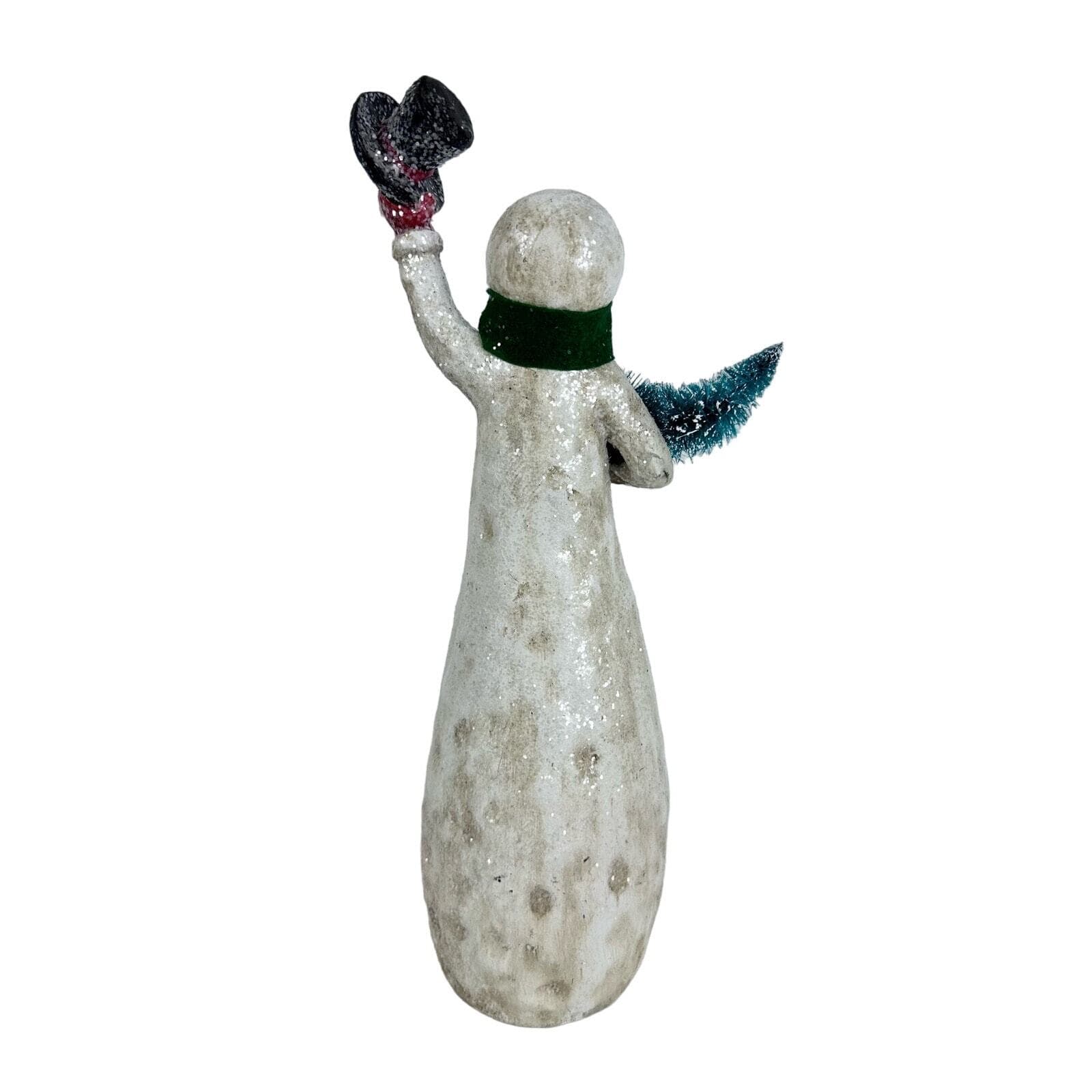 Snowman Christmas Figure with Top Hat Scarf Christmas Tree and Cardinal! - Thumbnail 5