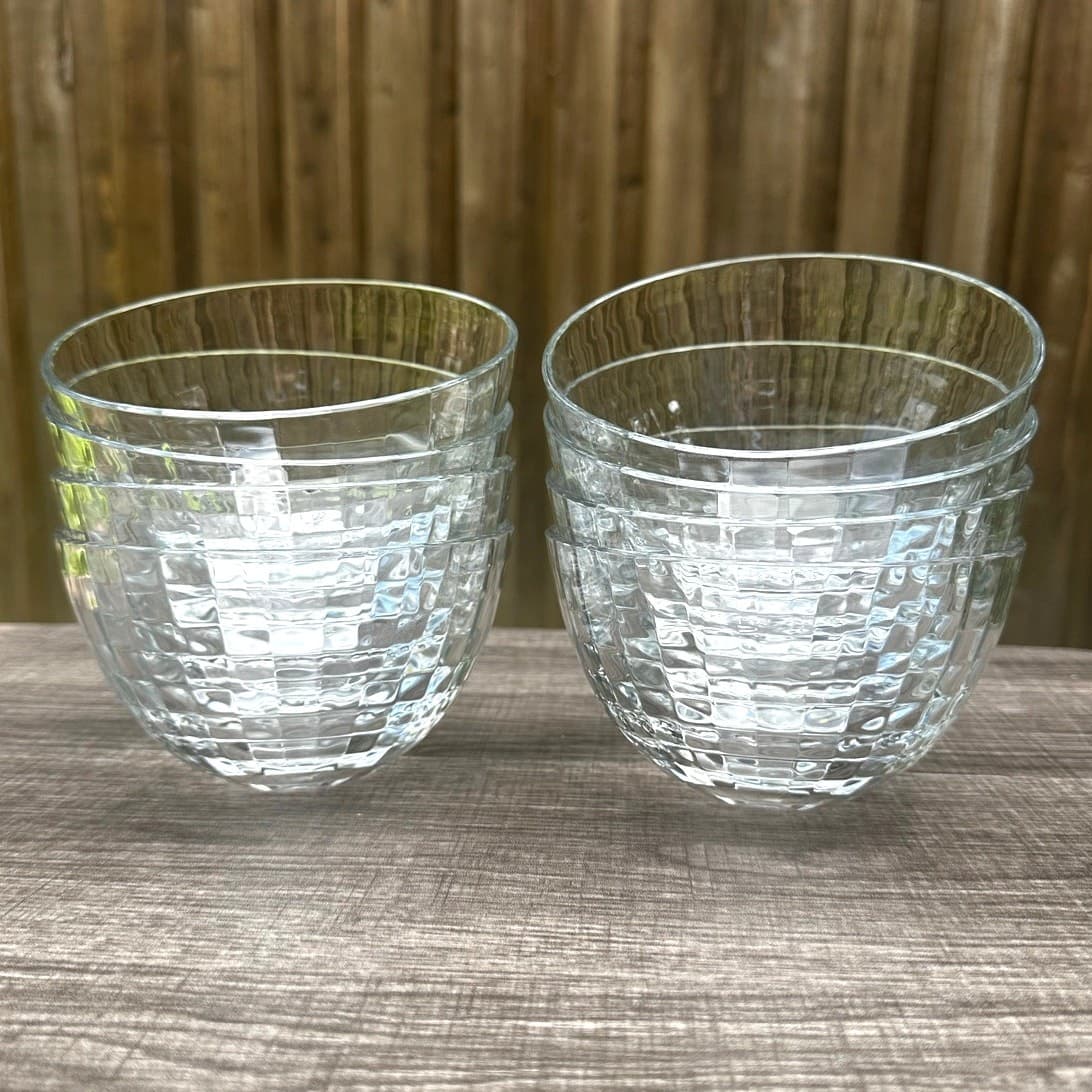Vetri Delle Venezie Style Stunning Design Clear 5.5" Salad/Dessert Bowls-Set 8 - Thumbnail 7