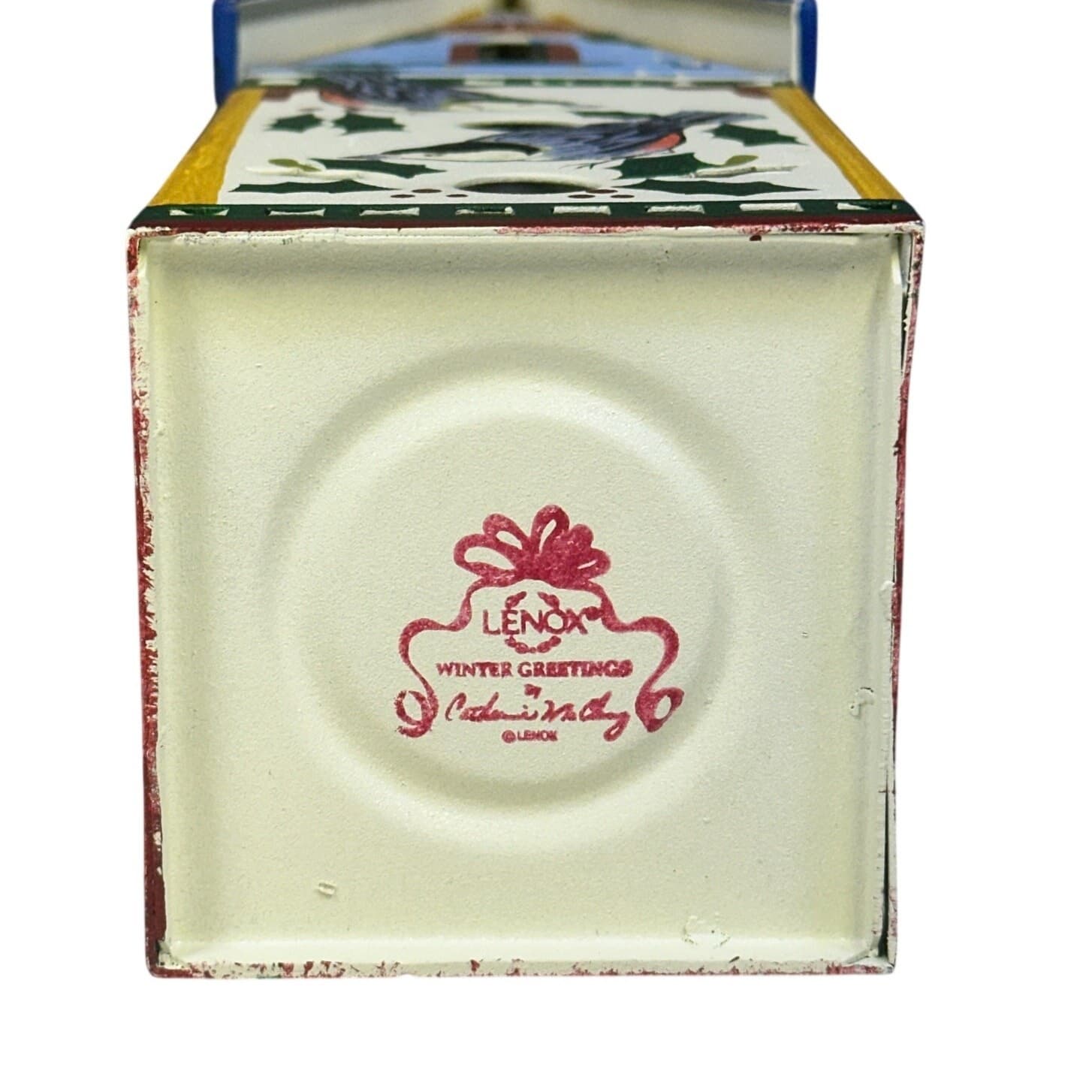 Lenox Winter Greetings 10.5" Metal Bird House Votive Candle Holder-Excellent - Thumbnail 6