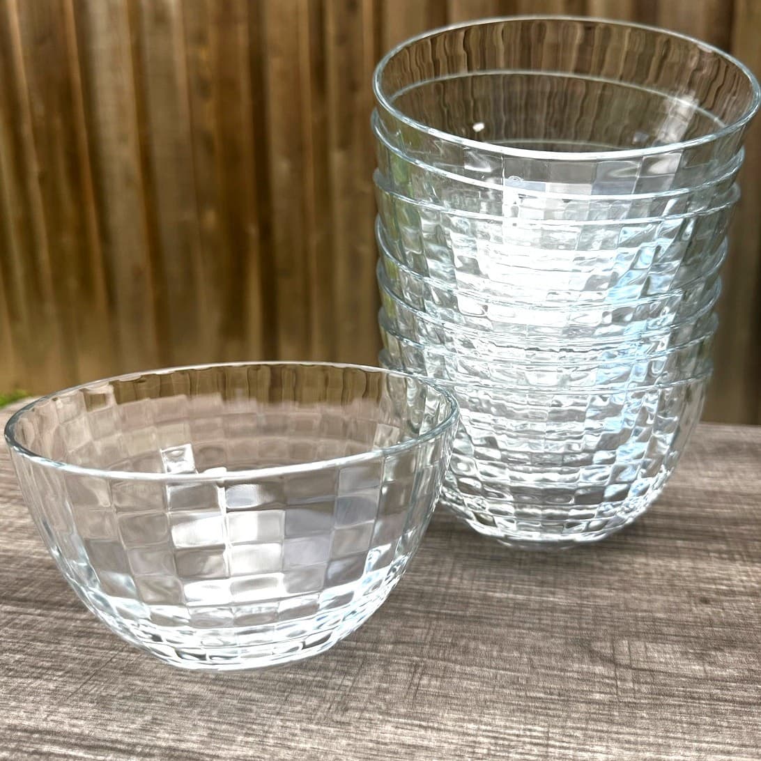 Vetri Delle Venezie Style Stunning Design Clear 5.5" Salad/Dessert Bowls-Set 8 - Thumbnail 5