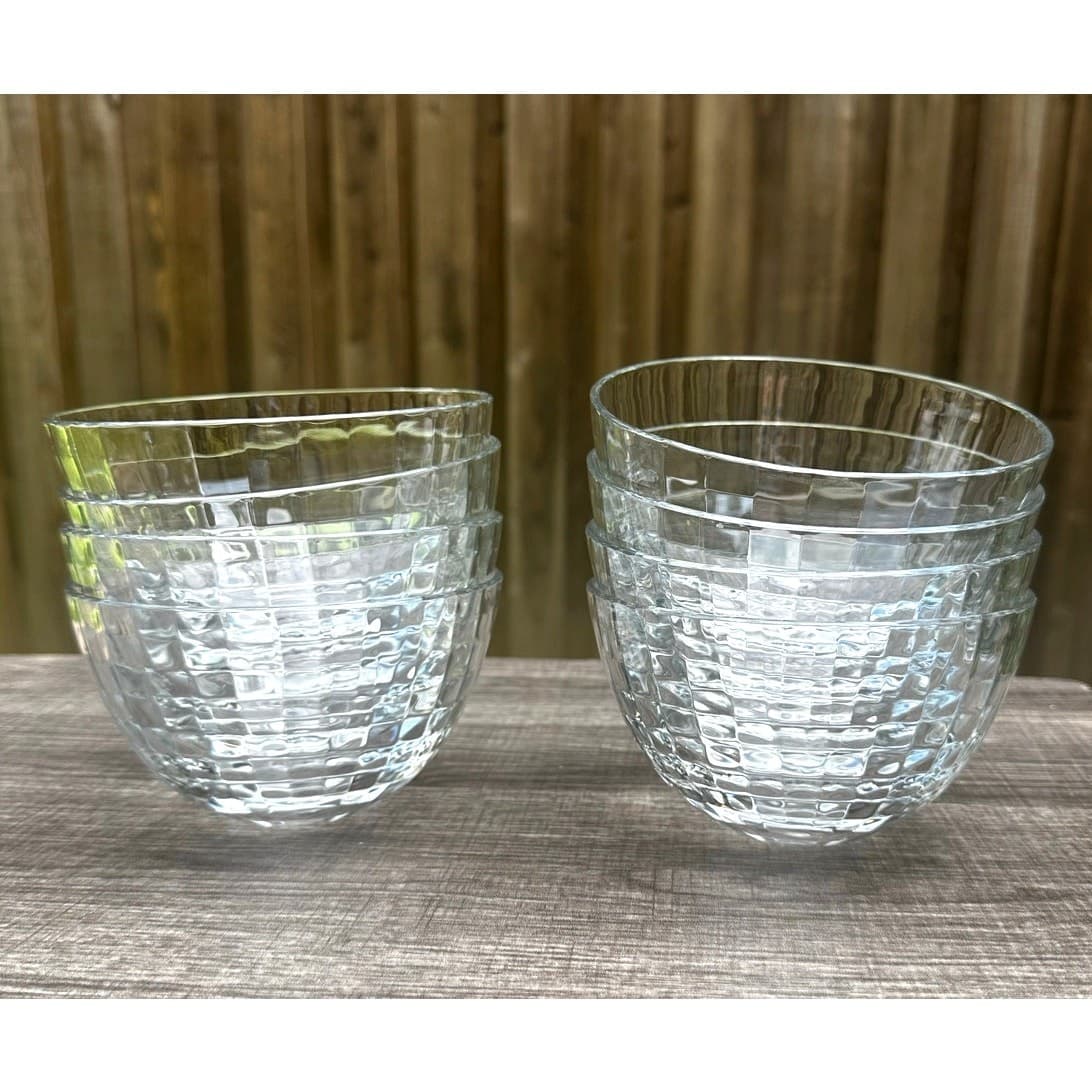 Vetri Delle Venezie Style Stunning Design Clear 5.5" Salad/Dessert Bowls-Set 8 - Thumbnail 9