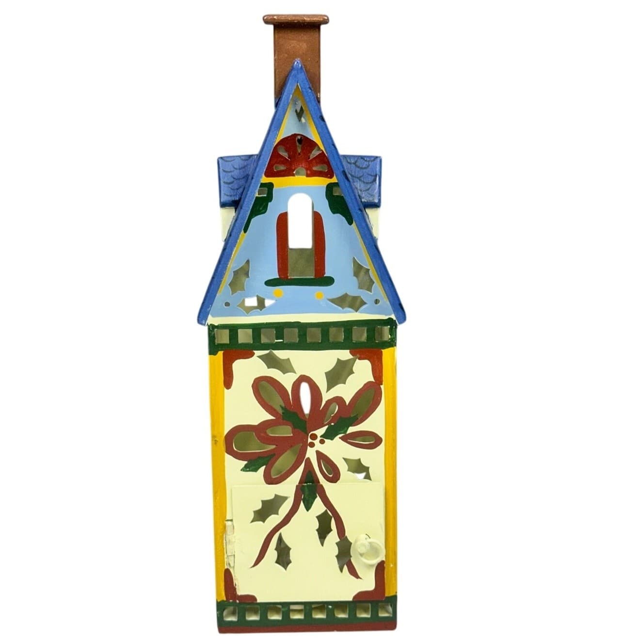 Lenox Winter Greetings 10.5" Metal Bird House Votive Candle Holder-Excellent - Thumbnail 3