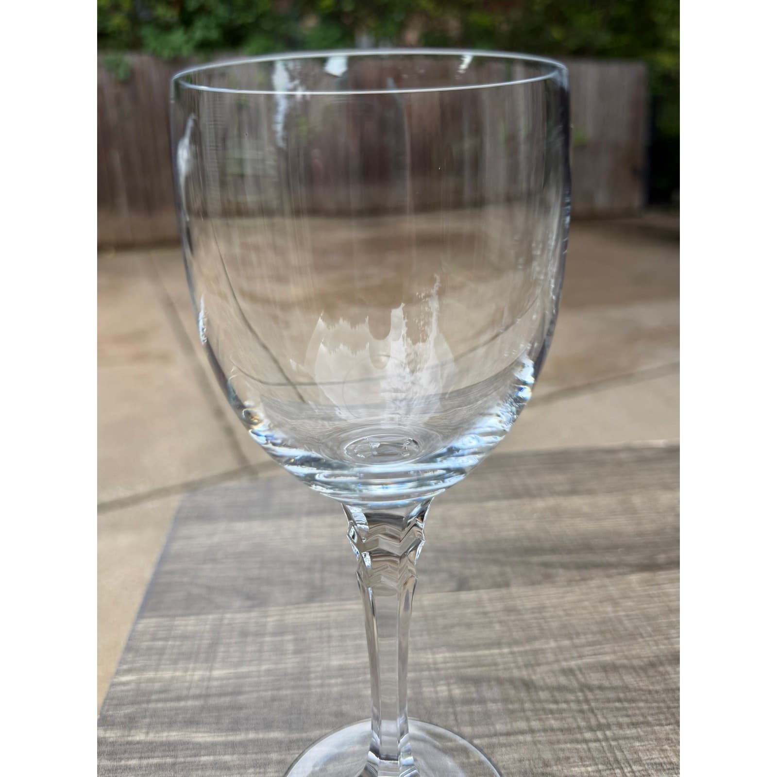 Crystal Water Goblets Faceted Stem 8 5/8" Tall Possibly Towle(??) Essex-Set of 6 - Thumbnail 6