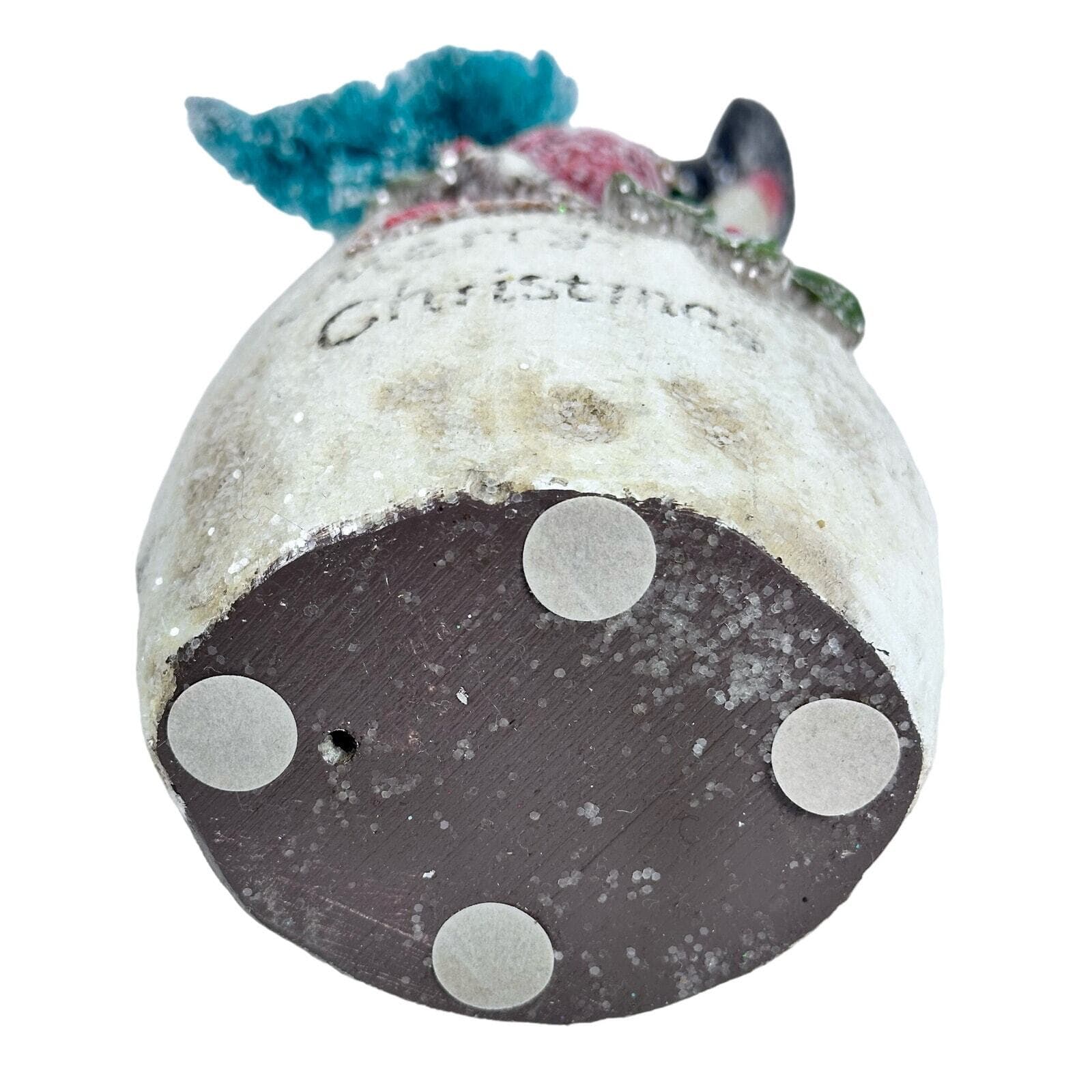 Snowman Christmas Figure with Top Hat Scarf Christmas Tree and Cardinal! - Thumbnail 7