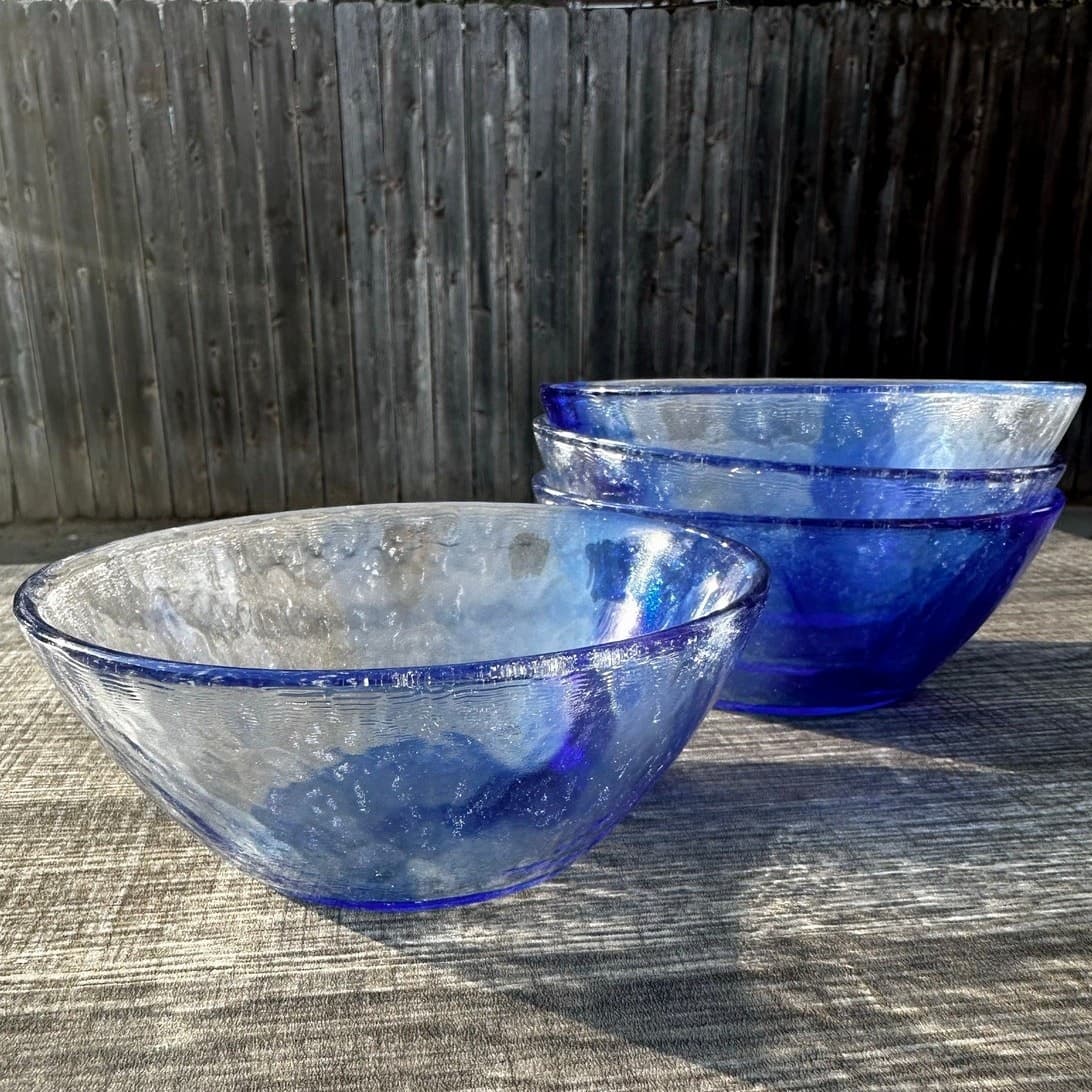 Bormioli Rocco 5.5" Cobalt Blue/Clear Salad Fruit Bowls-Set of 4 - Thumbnail 7