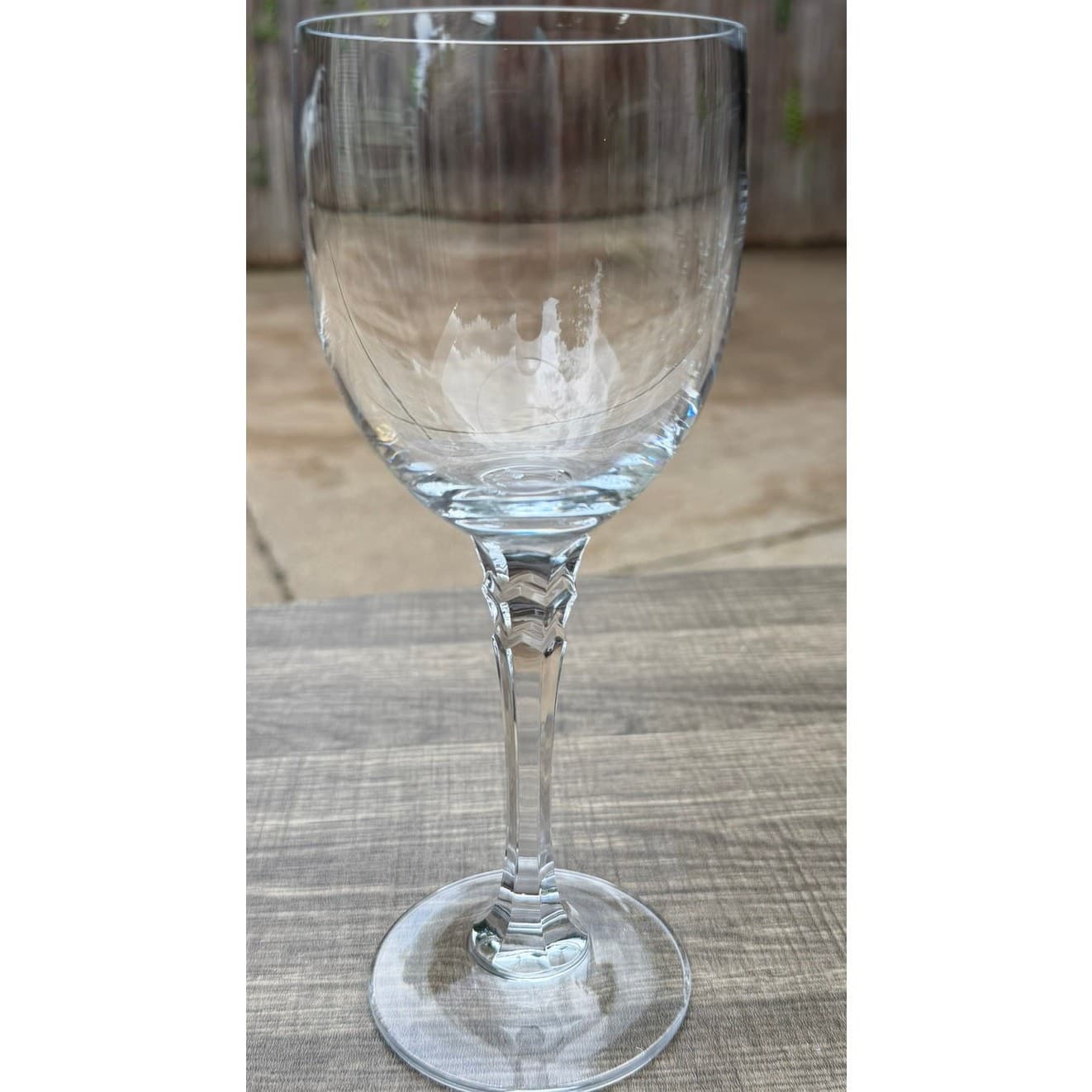 Crystal Water Goblets Faceted Stem 8 5/8" Tall Possibly Towle(??) Essex-Set of 6 - Thumbnail 3