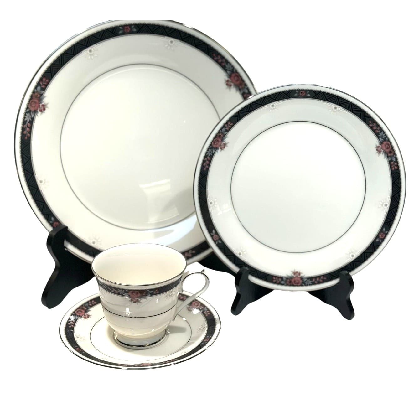 Noritake Etienne #7260 Fine Bone China Japan 4-Piece Place Setting-Exceptional! - Thumbnail 3