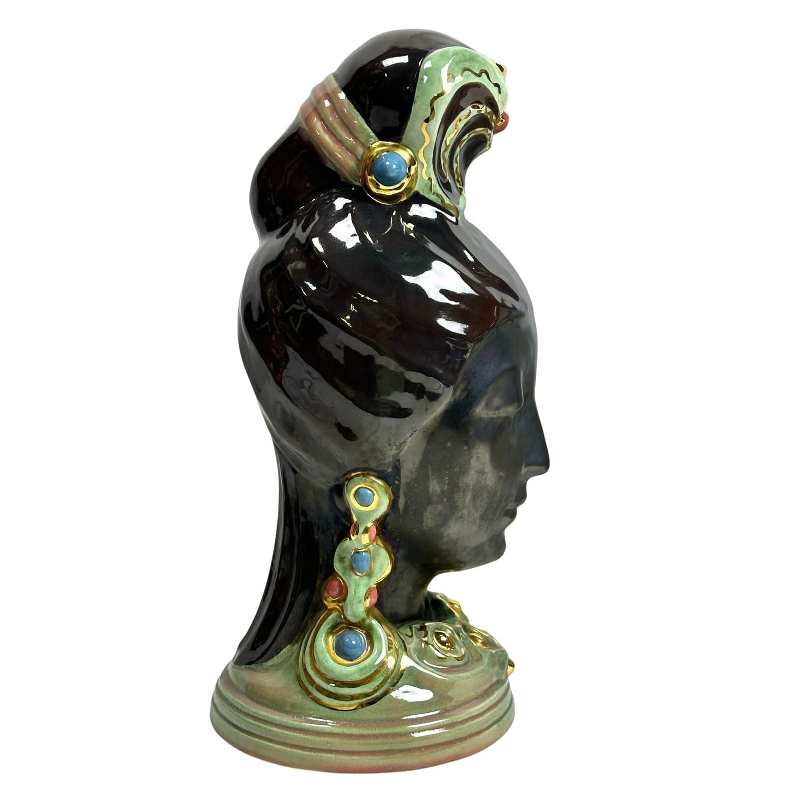 Braytons Laguna Beach Pottery California Vintage 15" Blackamoor Princess-Rare! - Thumbnail 4