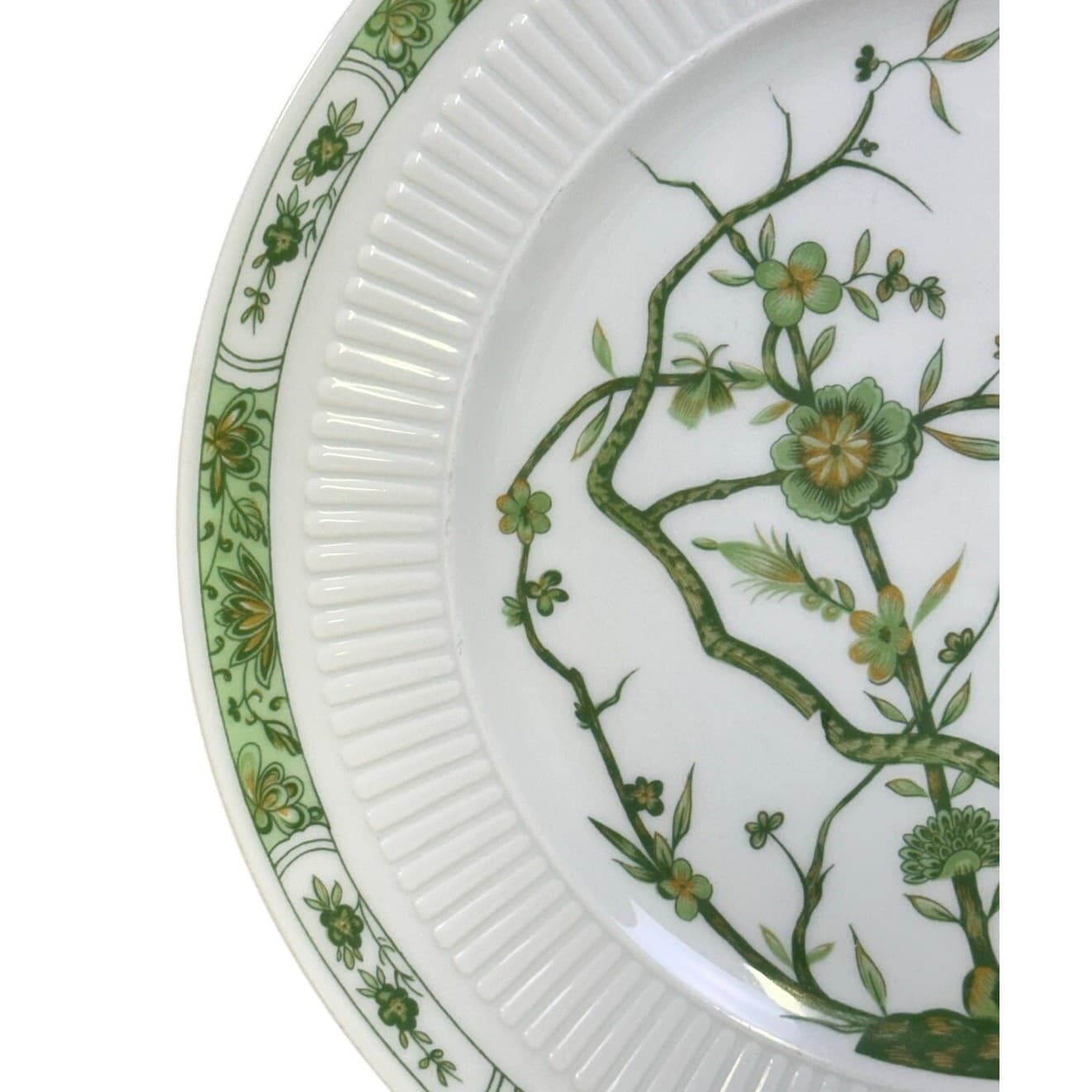 Raynaud Ceralene Limoges Retired 1990 'Fleur De Jade Green' 10.75" Dinner Plate - Thumbnail 3