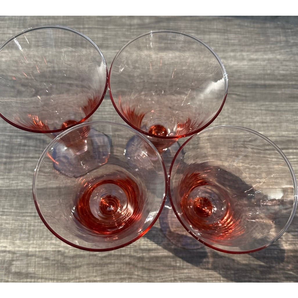 Mikasa Retired 1999 Domain Pink Glass Water Goblets Vintage Rare Set of 4 - Thumbnail 6