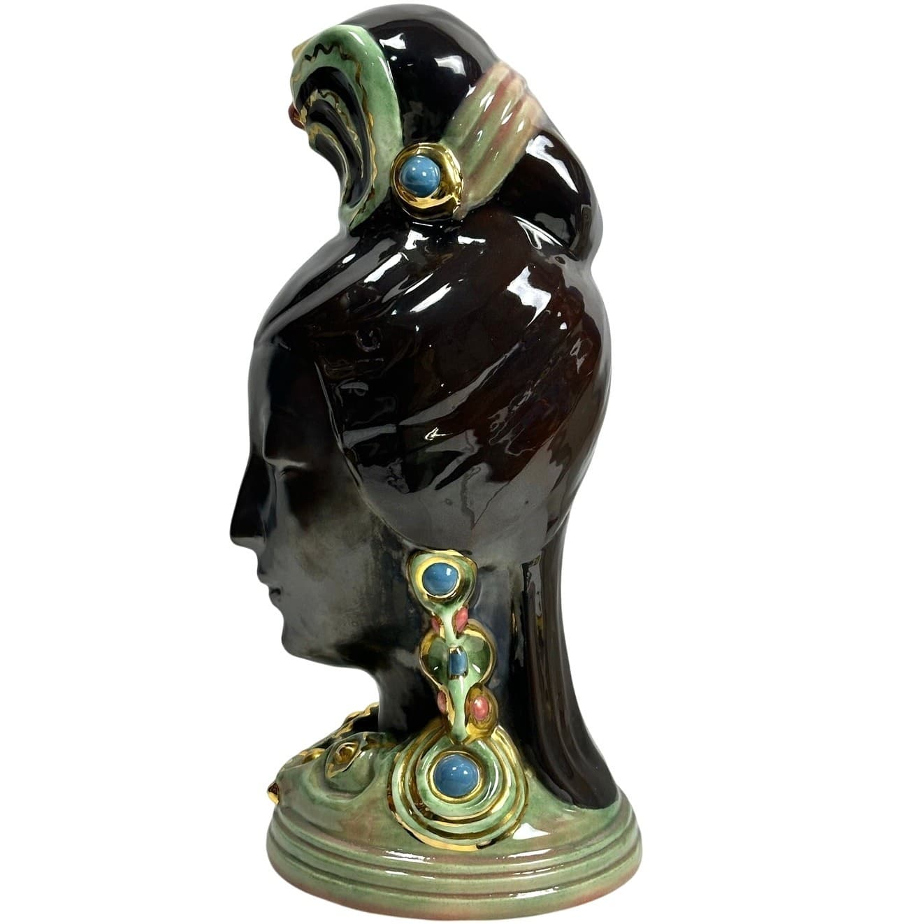 Braytons Laguna Beach Pottery California Vintage 15" Blackamoor Princess-Rare! - Thumbnail 2