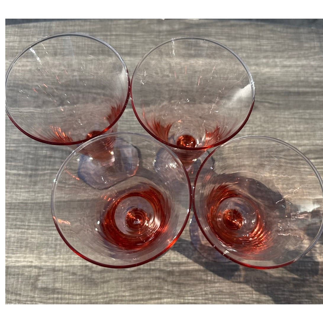 Mikasa Retired 1999 Domain Pink Glass Water Goblets Vintage Rare Set of 4 - Thumbnail 8